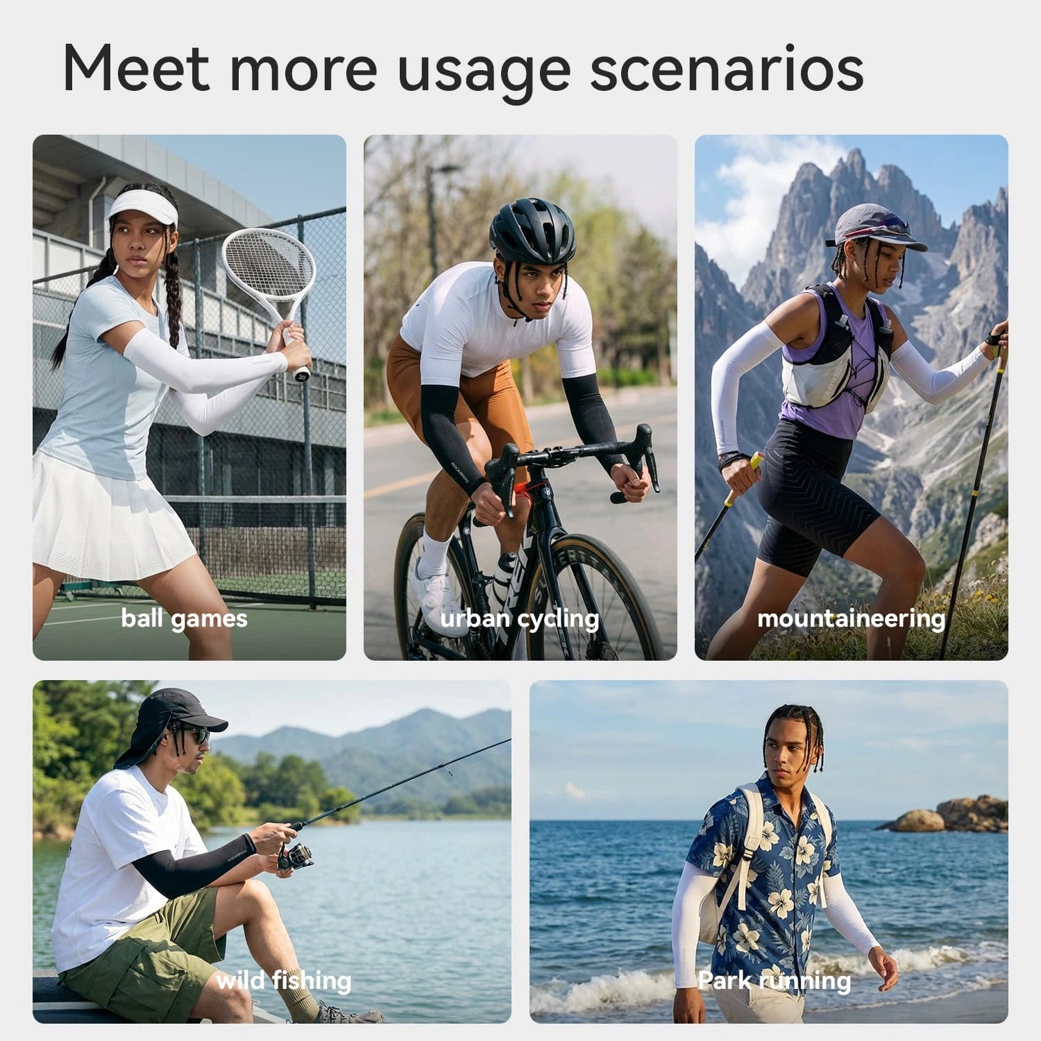 Ice Silk Seamless Sun Protection Arm Sleeves UPF50+ Cooling Breathable UV Arm Covers for Outdoor Sports