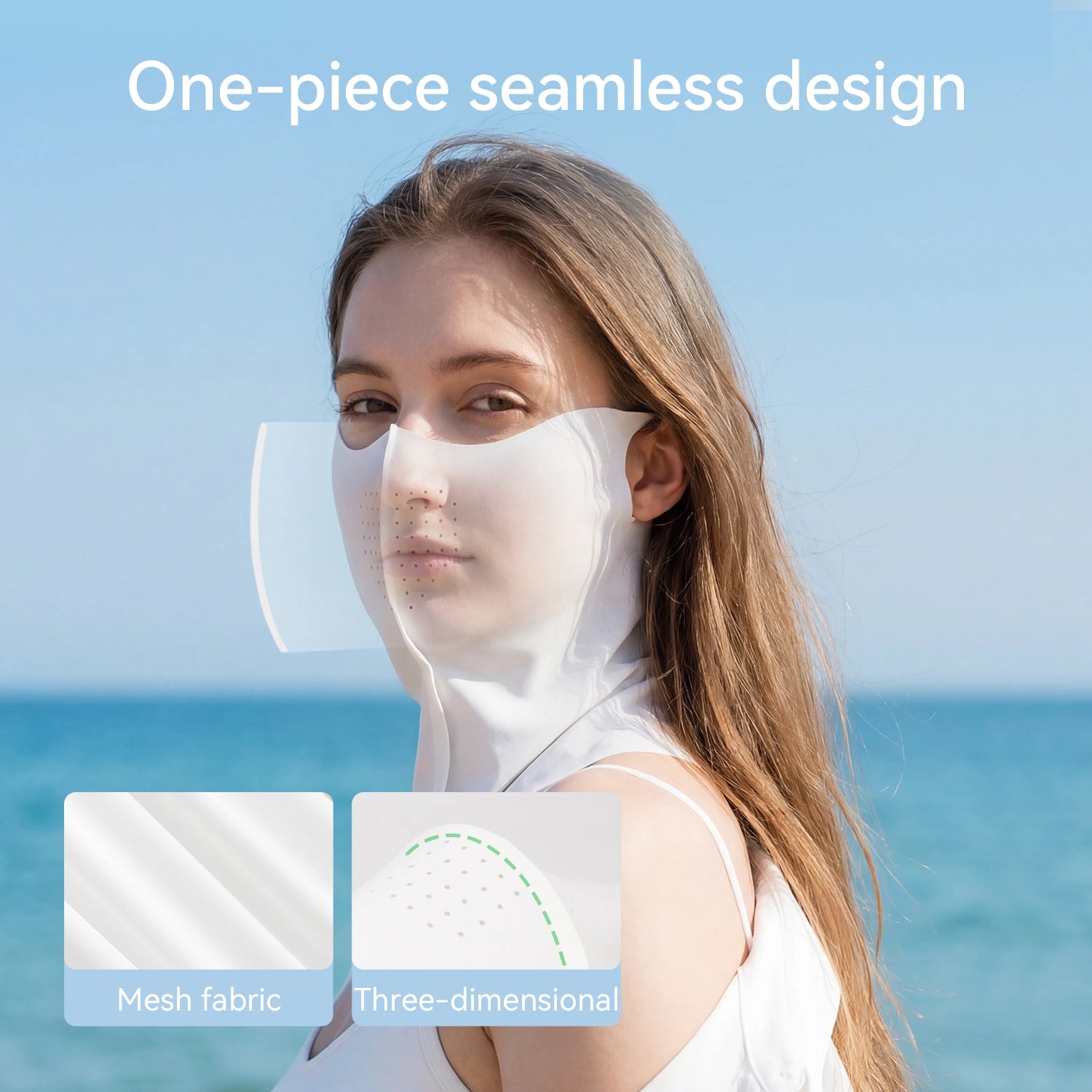 ROCKBROS Ice Silk Sun Protection Face Mask with Breathable Vent Holes for Summer Cycling