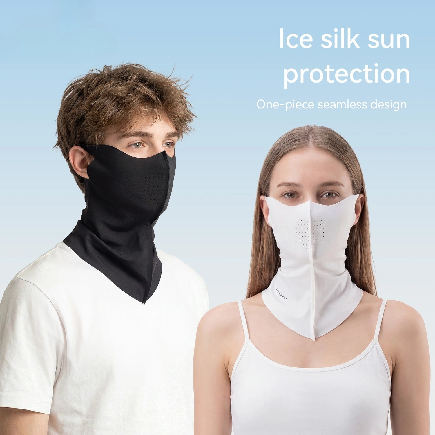 ROCKBROS Ice Silk Sun Protection Face Mask with Breathable Vent Holes for Summer Cycling