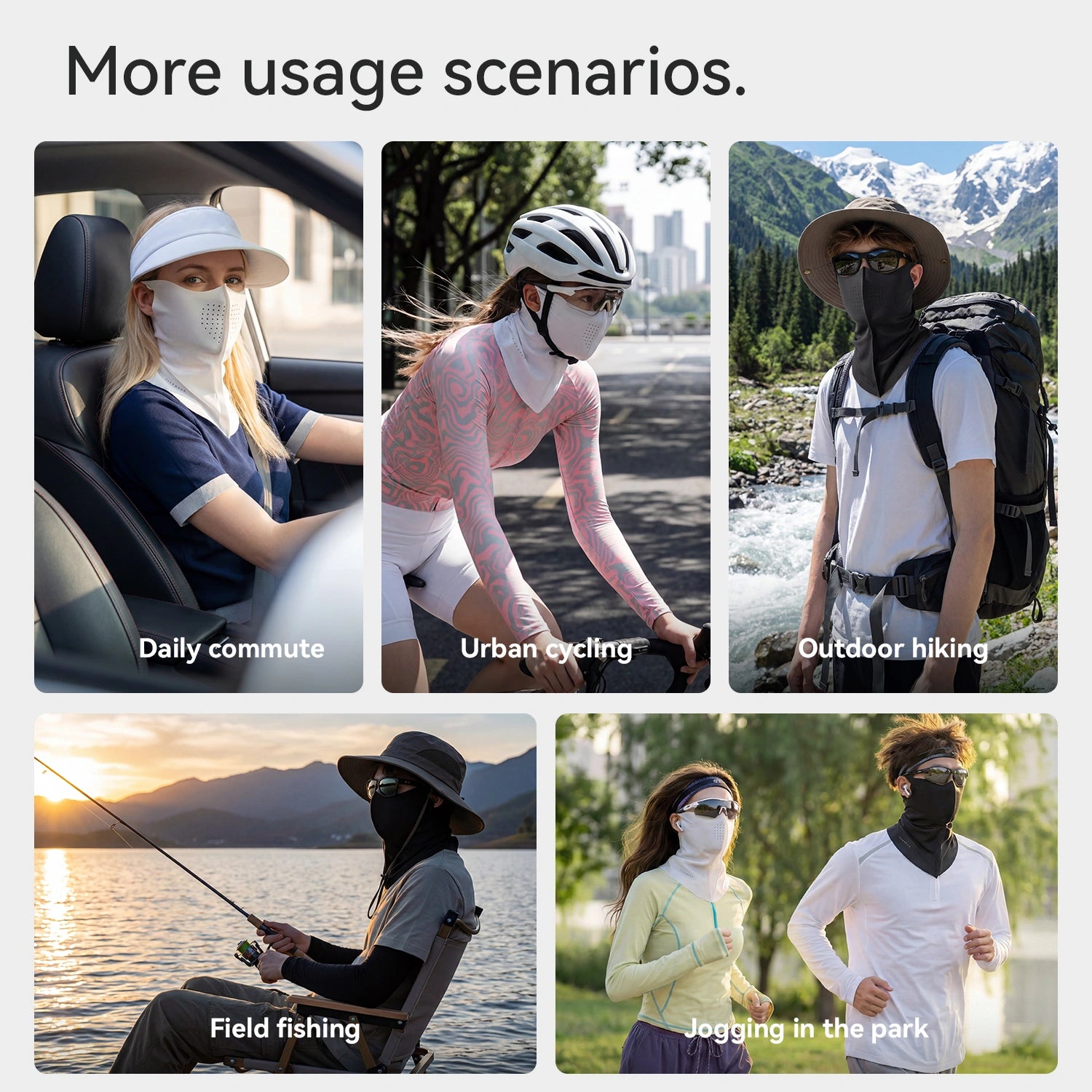 ROCKBROS Ice Silk Sun Protection Face Mask with Breathable Vent Holes for Summer Cycling