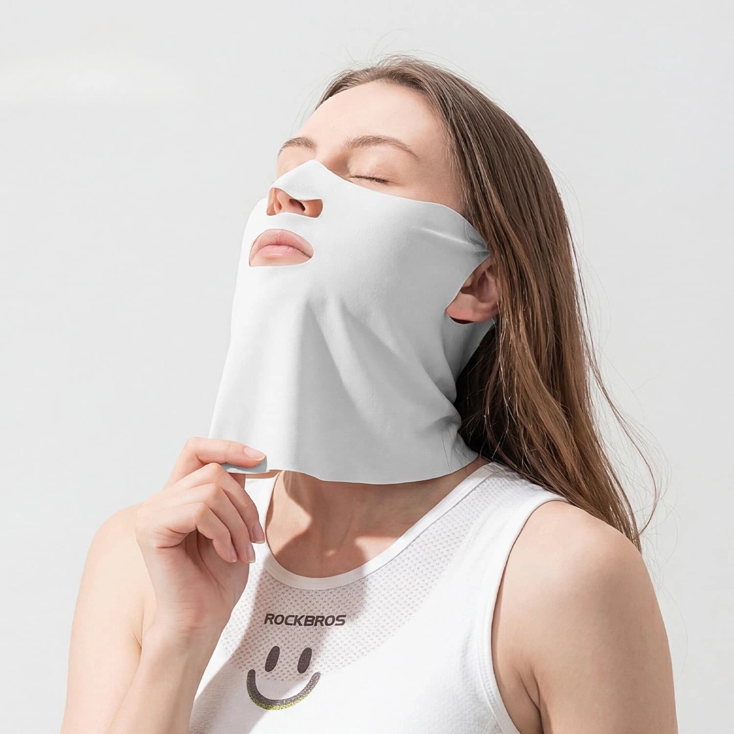 ice silk face mask with vent uv sun protection breathable cooling full coverage balaclava for outdoor cycling
