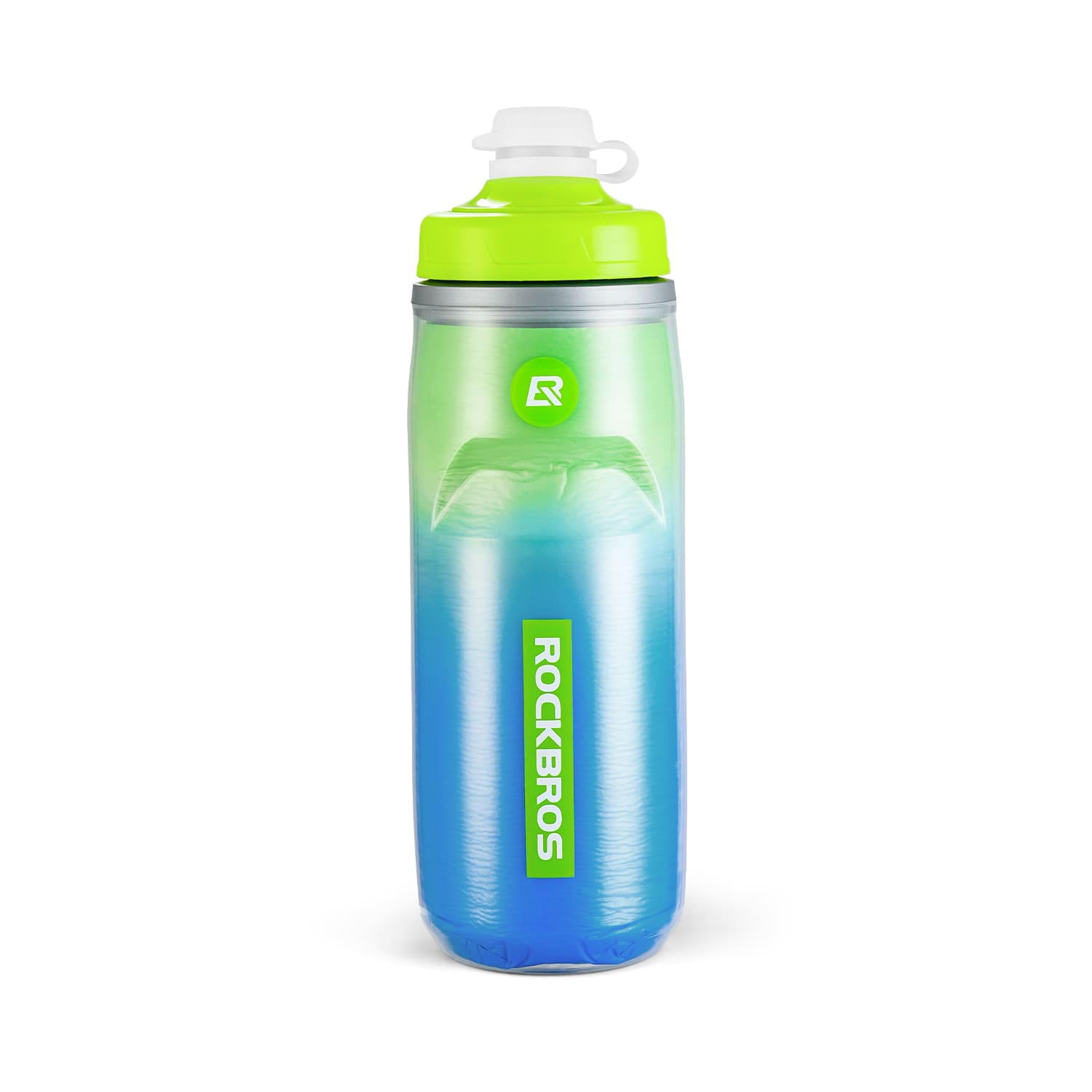 ROCKBROS insulated squeeze cycling water bottle 620ml with leak-proof spout for bike riding and outdoor use
#Type_Green Gradient - 620ml