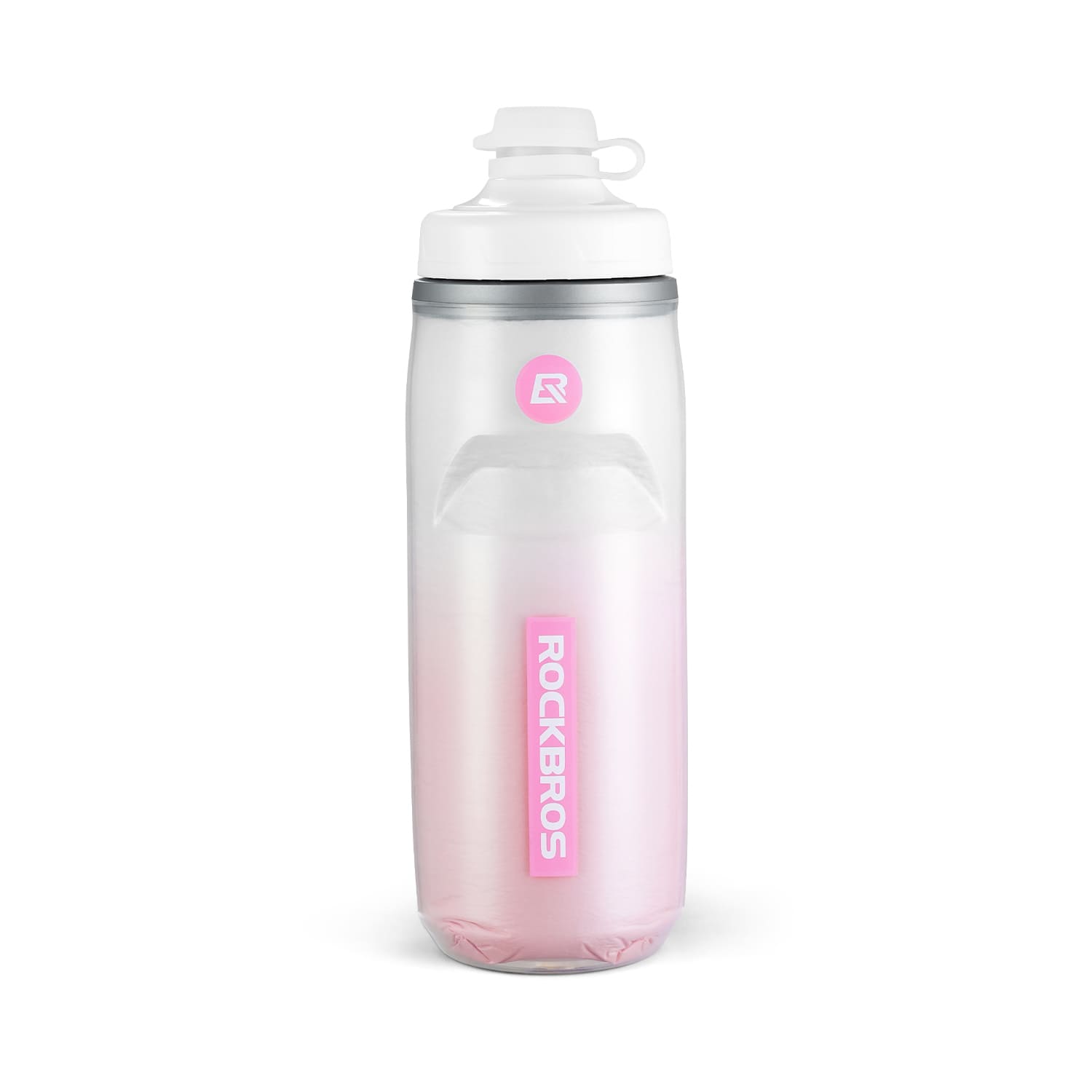 ROCKBROS insulated squeeze cycling water bottle 620ml with leak-proof spout for bike riding and outdoor use
#Type_Pink Gradient - 620ml