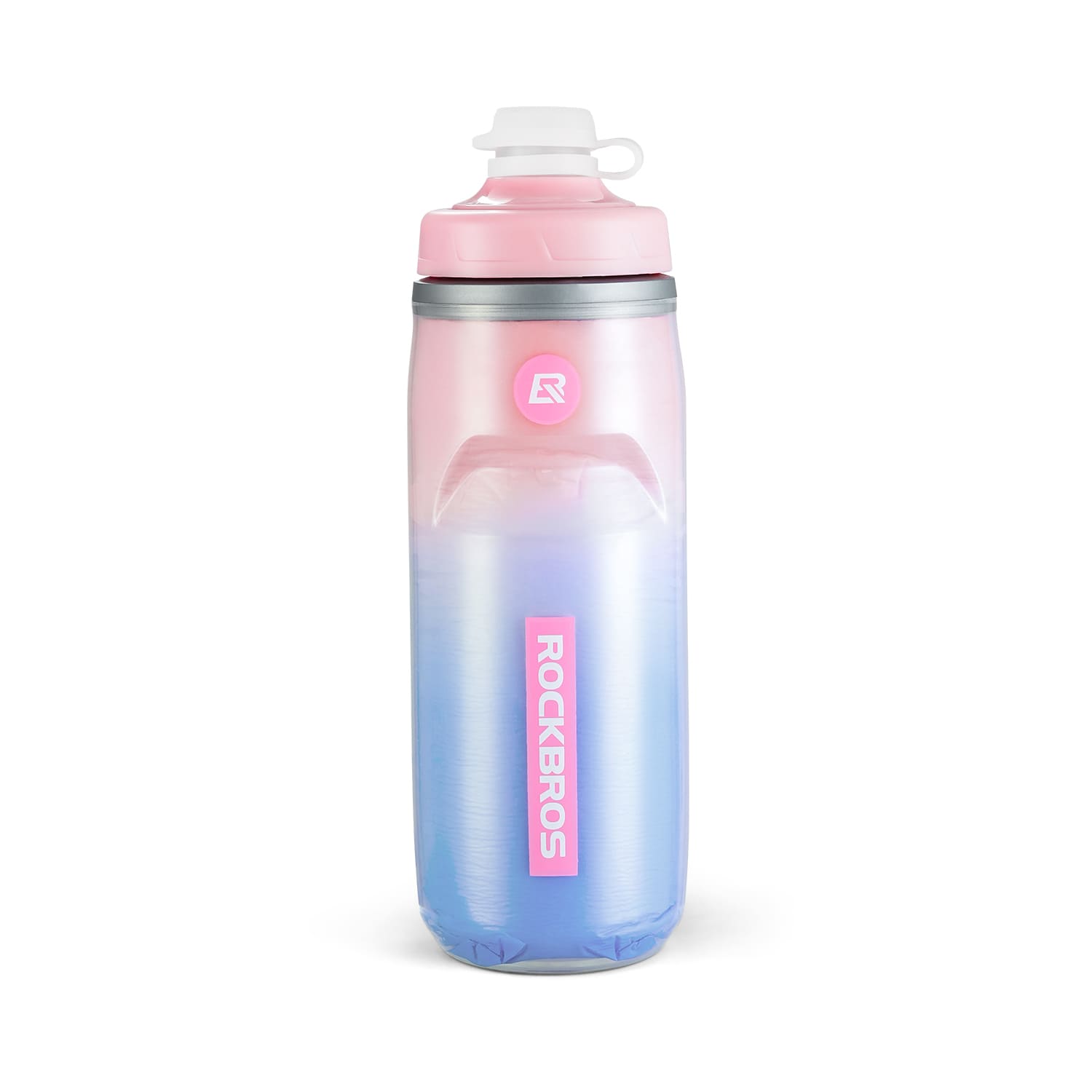 ROCKBROS insulated squeeze cycling water bottle 620ml with leak-proof spout for bike riding and outdoor use
#Type_White Gradient - 620ml
