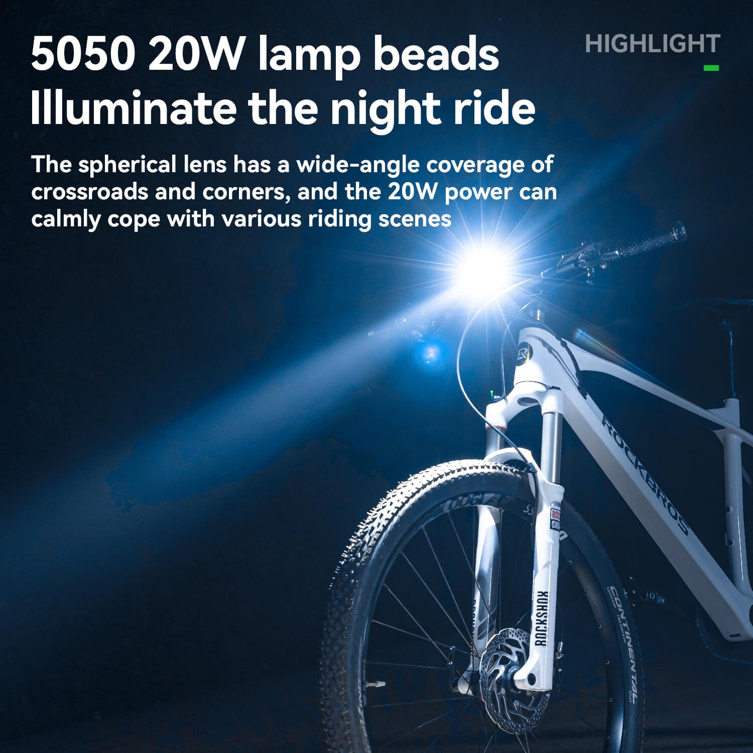 ROCKBROS JHL 1200 lumen bike front light for riding