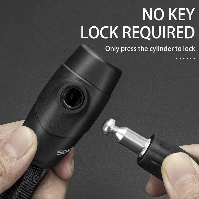 ROCKBROS heavy-duty keyed bike chain lock for anti-theft bicycle security and outdoor parking
#Color_Black
