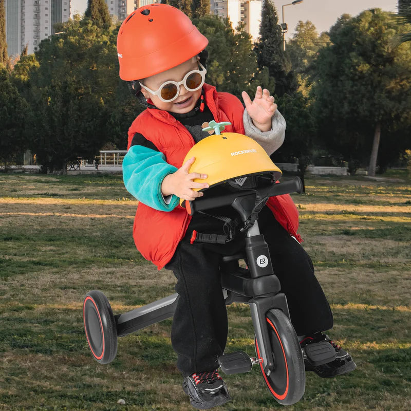 ROCKBROS Kids 3-in-1 Tricycle with Adjustable Seat, EVA Tires, Foldable Design, and Balance Bike Mode for Ages 1–5