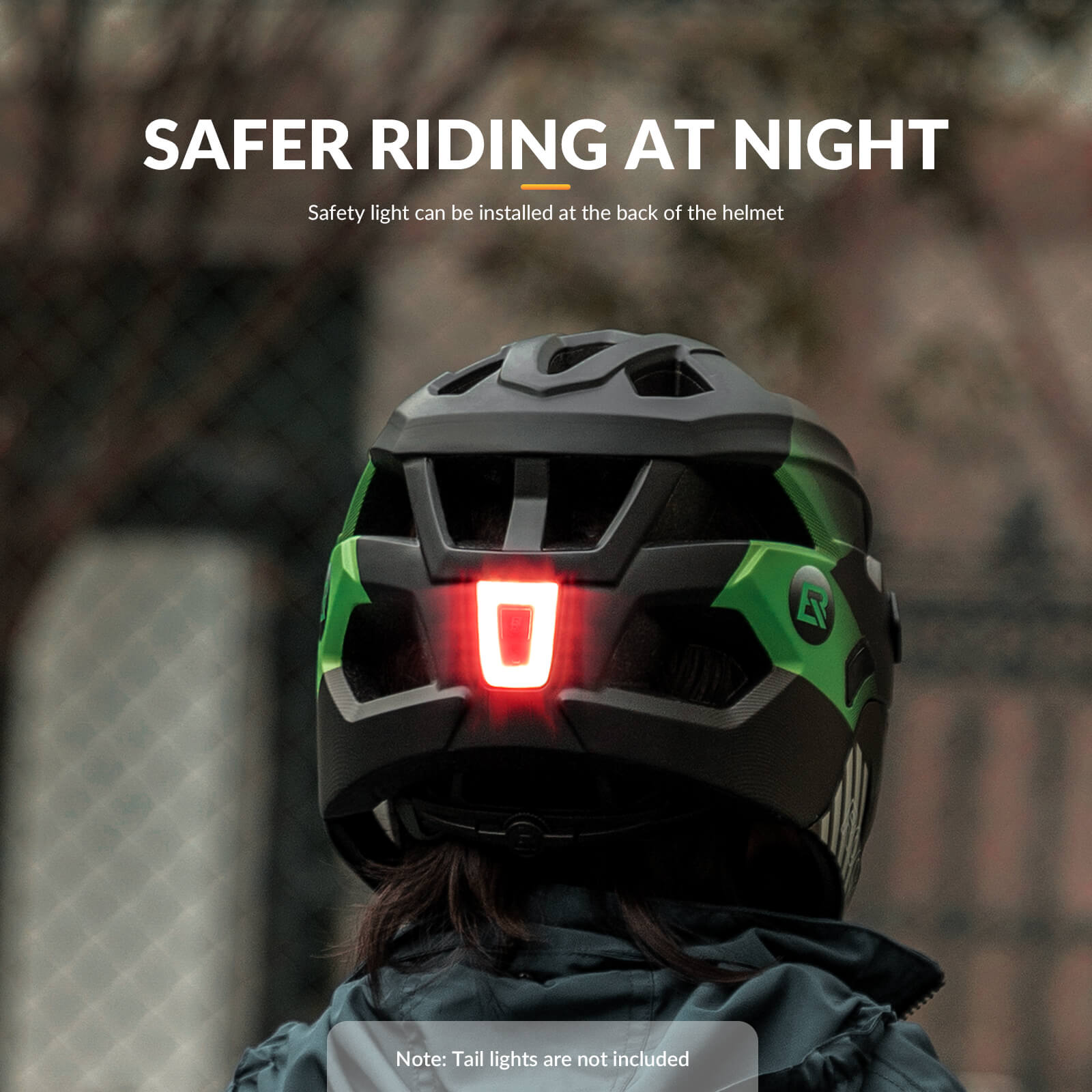 ROCKBROS kids bike helmet with integrated rear light for safer visibility
#Color_Green