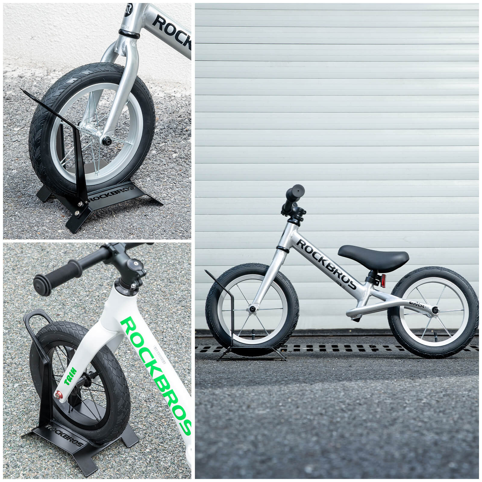 ROCKBROS 12 inch children's bicycle floor stand and scooter parking rack
#Color_Black