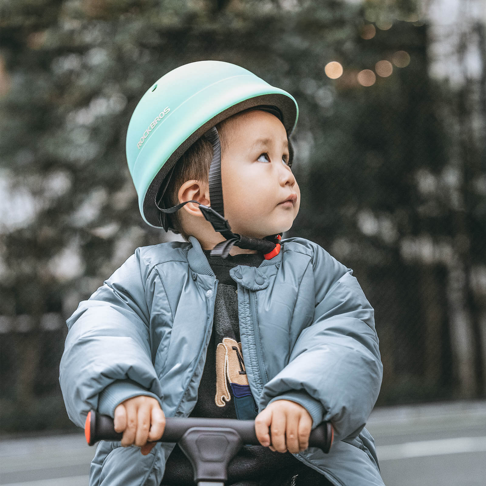 ROCKBROS kids lightweight bike helmet for ages 2-5 with adjustable fit, breathable ventilation
#Color_Blue