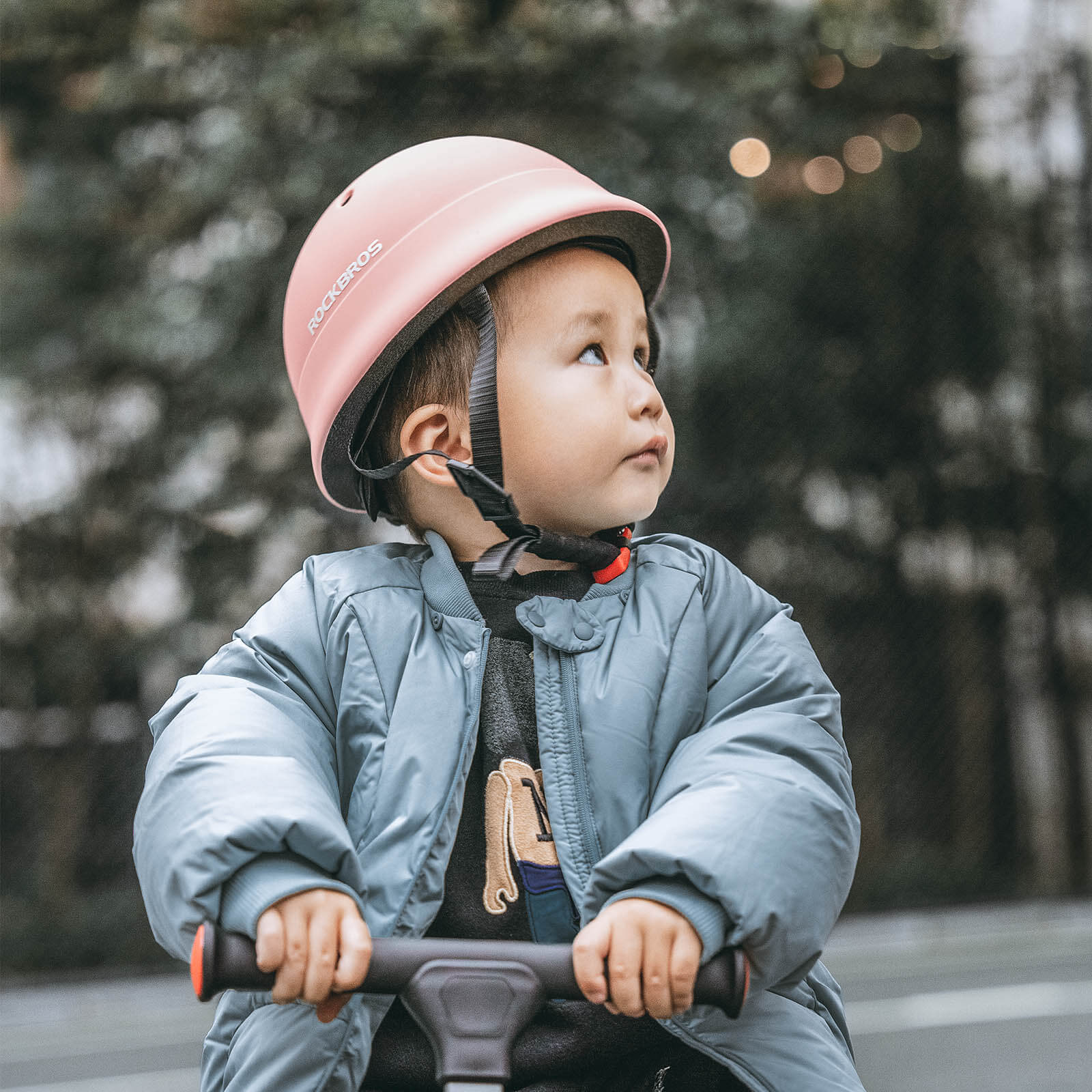 ROCKBROS kids lightweight bike helmet for ages 2-5 with adjustable fit, breathable ventilation
#Color_Pink
