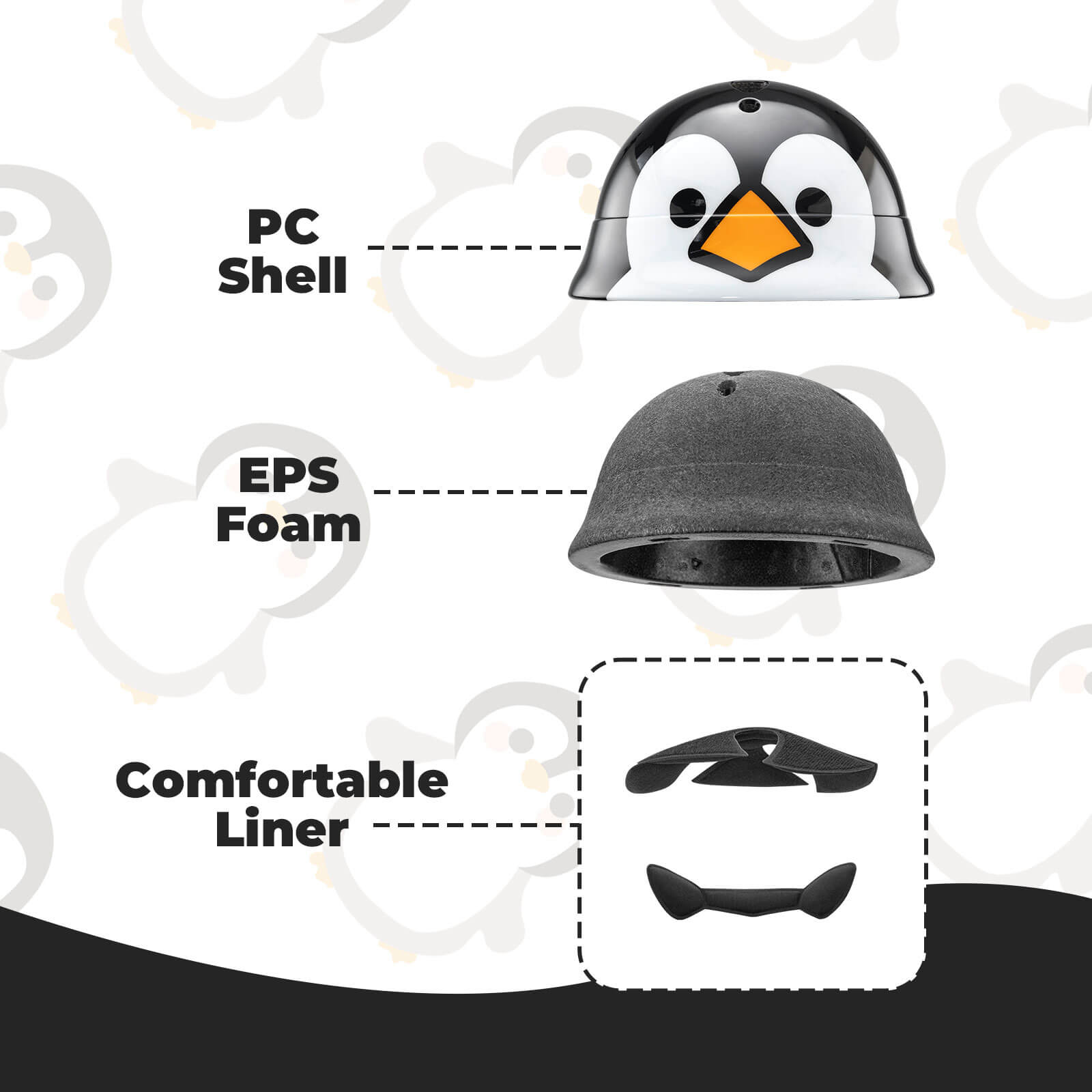 ROCKBROS kids lightweight bike helmet for ages 2-5 with adjustable fit, breathable ventilation