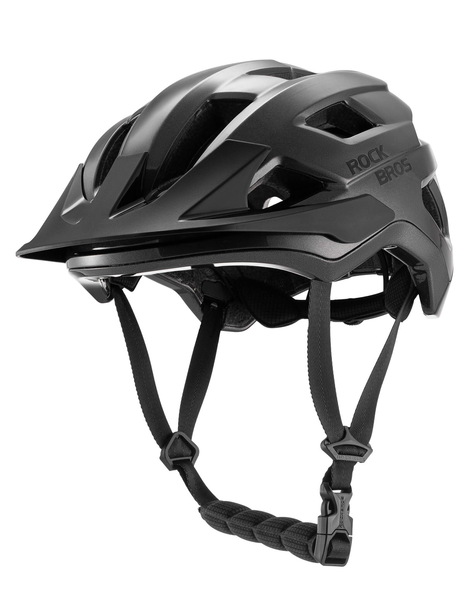 ROCKBROS kids mountain bike helmet front view with adjustable fit, antibacterial lining, and ventilation for safe cycling
#Color_Titanium