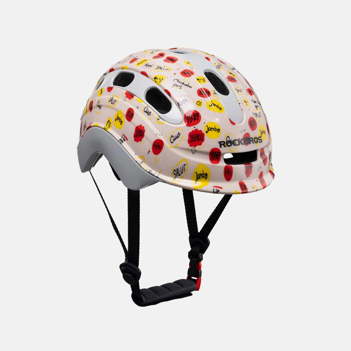 ROCKBROS kids and youth bike helmet with antibacterial liner, lightweight design
#Color_Hello