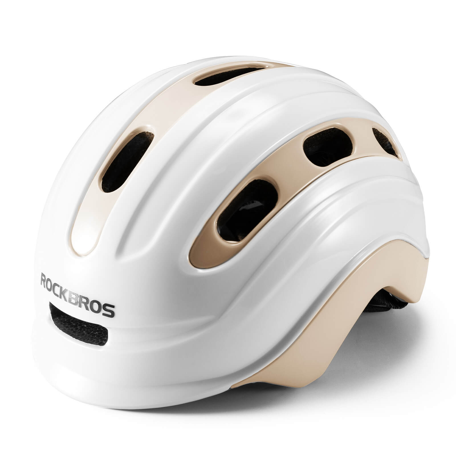 ROCKBROS kids and youth bike helmet with antibacterial liner, lightweight design
#Color_White