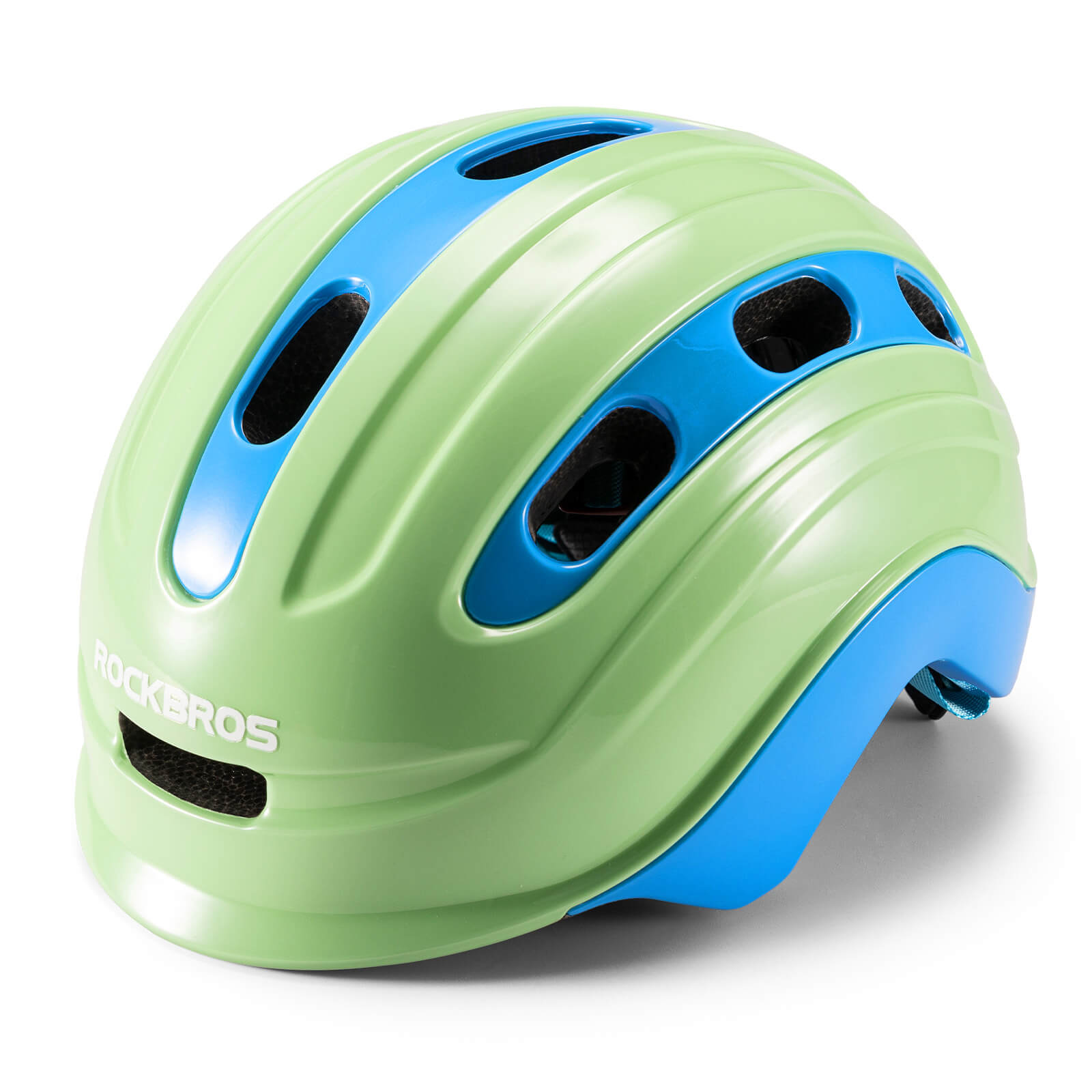 ROCKBROS kids and youth bike helmet with antibacterial liner, lightweight design
#Color_Green