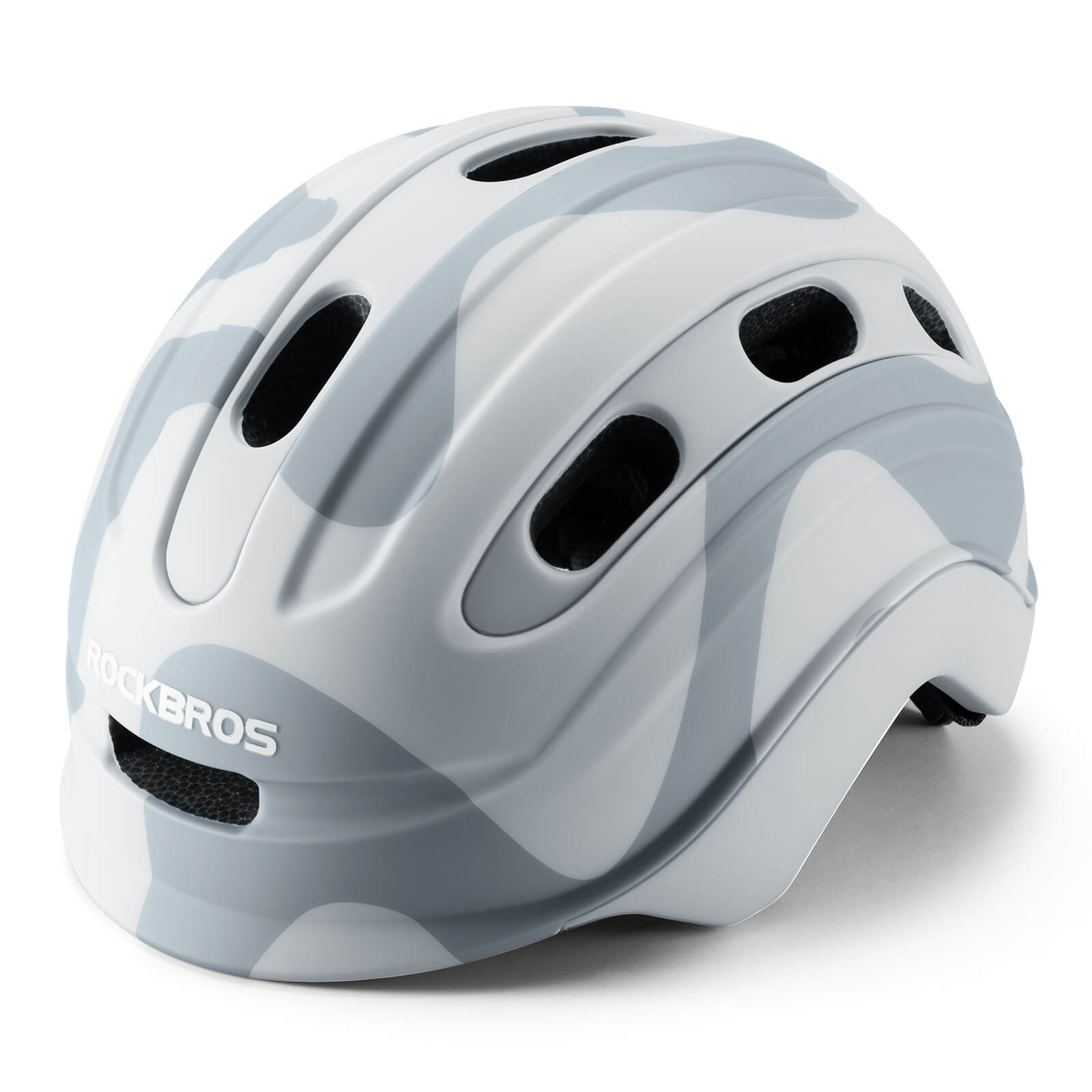 ROCKBROS kids and youth bike helmet with antibacterial liner, lightweight design
#Color_Gray