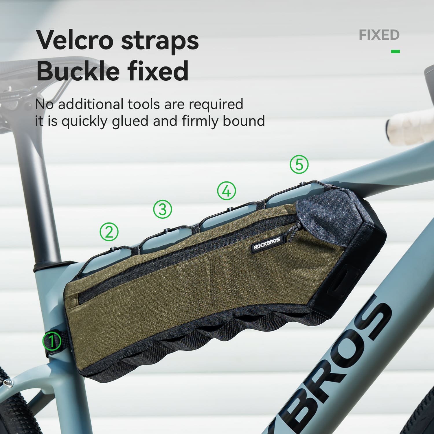 ROCKBROS 1.9L Bike Triangle Bag, Low-drag Streamlined Top Tube Bag with Organized Compartments for Long-distance Cycling