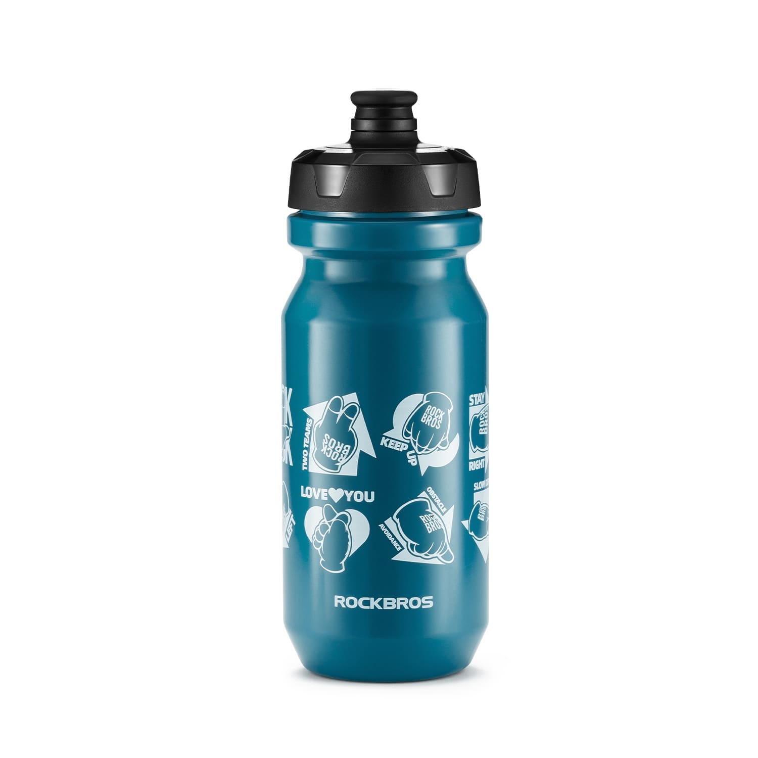 ROCKBROS large capacity squeeze cycling water bottle with leak-proof spout ergonomic grip and universal fit for bike bottle cages
#Color_Love Blue - 600ml