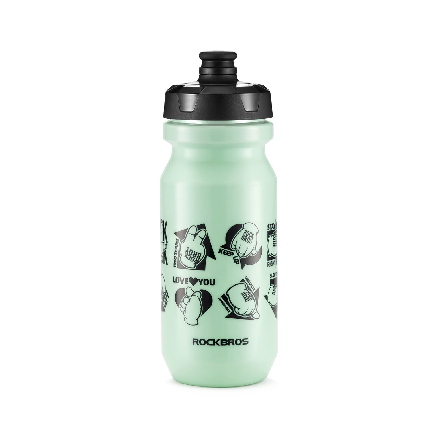 ROCKBROS large capacity squeeze cycling water bottle with leak-proof spout ergonomic grip and universal fit for bike bottle cages
#Color_Love Cyan - 600ml
