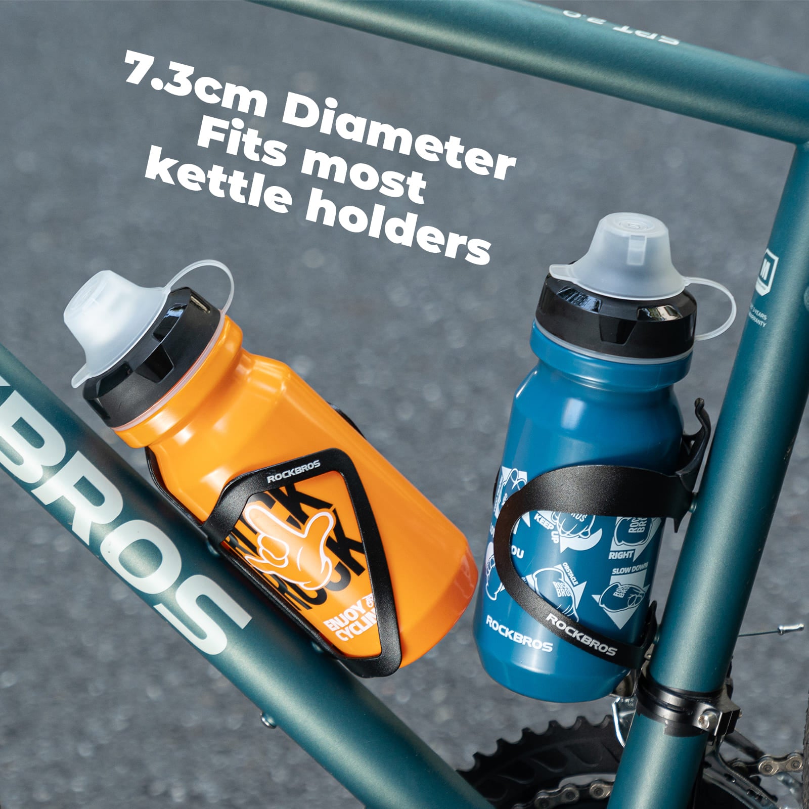 ROCKBROS large capacity squeeze cycling water bottle with leak-proof spout ergonomic grip and universal fit for bike bottle cages
