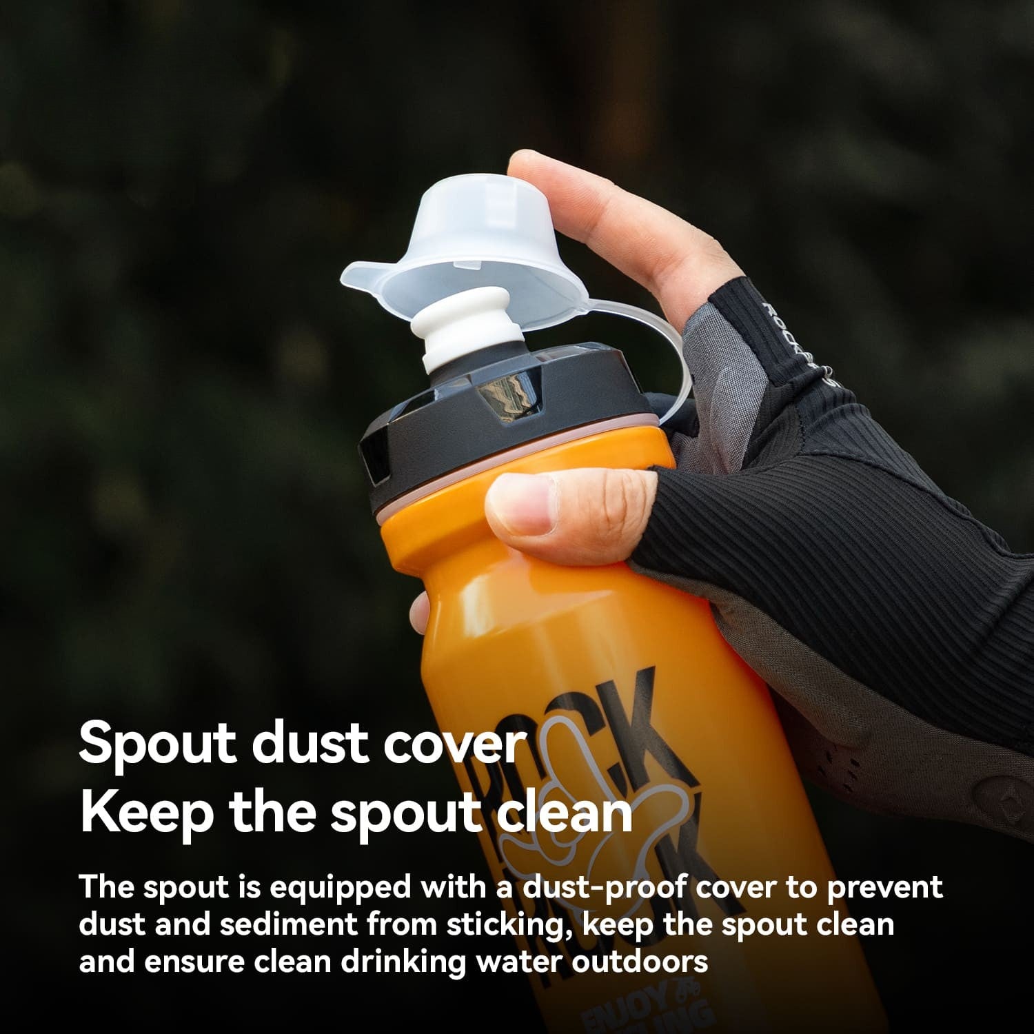 ROCKBROS large capacity squeeze cycling water bottle with leak-proof spout ergonomic grip and universal fit for bike bottle cages