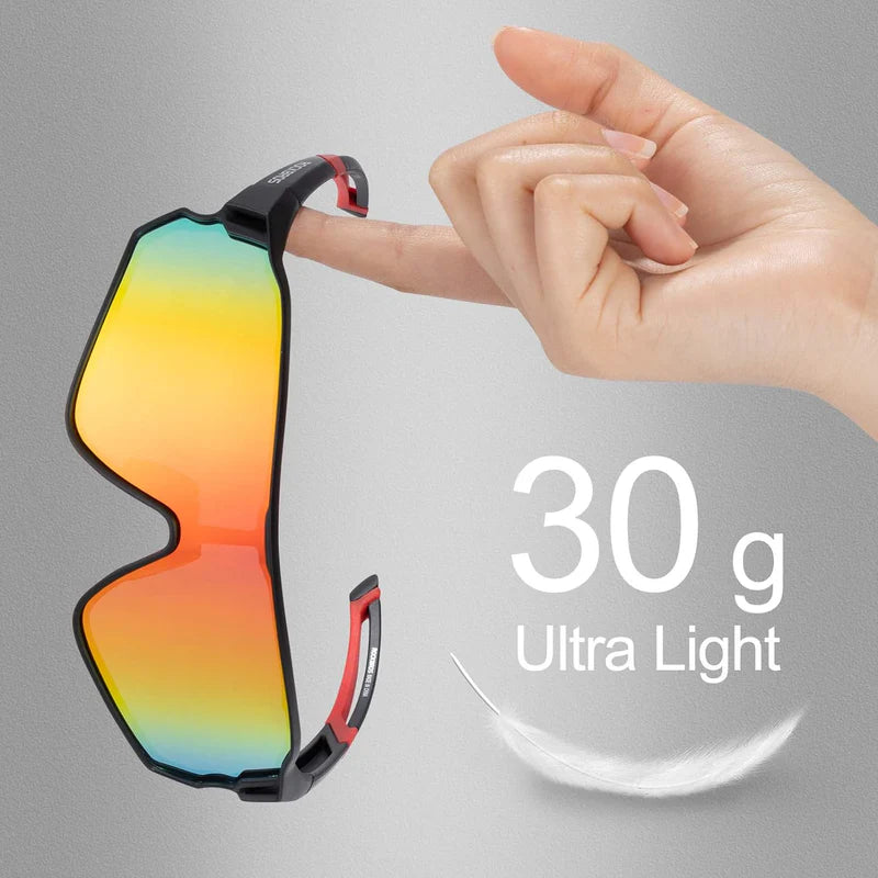 ROCKBROS cycling sunglasses polarized with UV protection for outdoor riding
#Color_Red