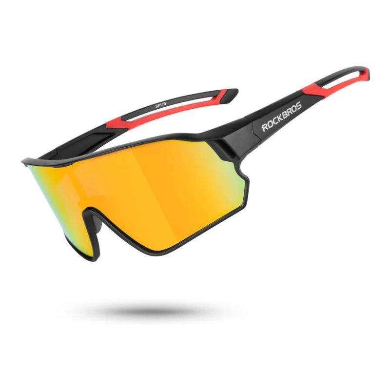 ROCKBROS cycling sunglasses polarized with UV protection for outdoor riding
#Color_Red