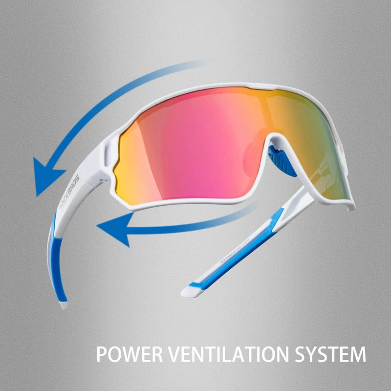 ROCKBROS cycling sunglasses polarized with UV protection for outdoor riding
#Color_White