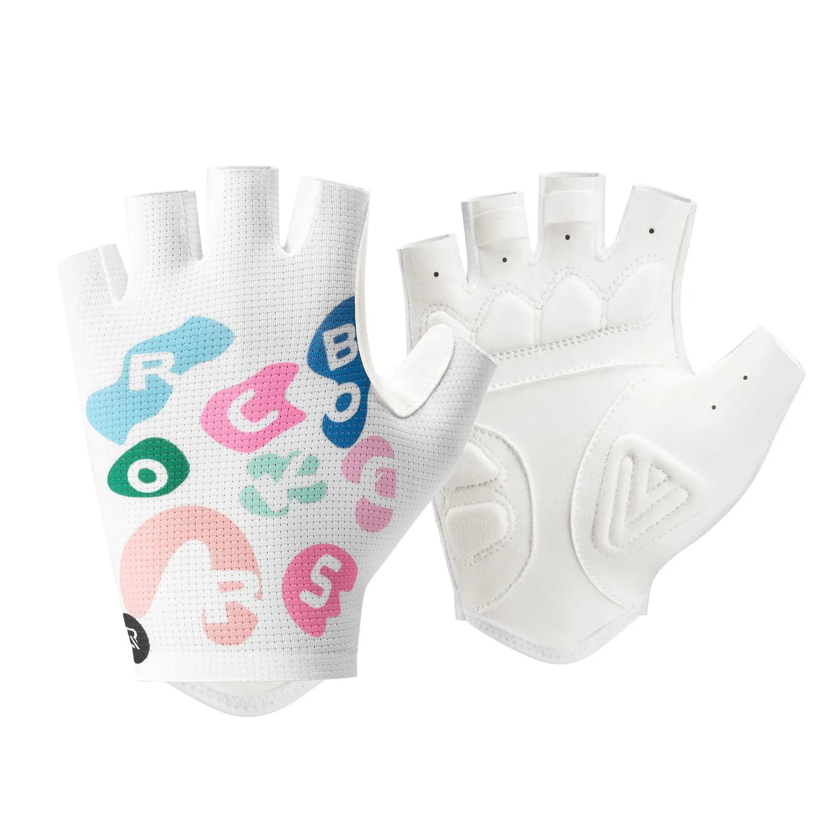 rockbros lightweight half finger cycling gloves breathable anti-slip shock absorbing for commuting training
#Style_Colorful Letters