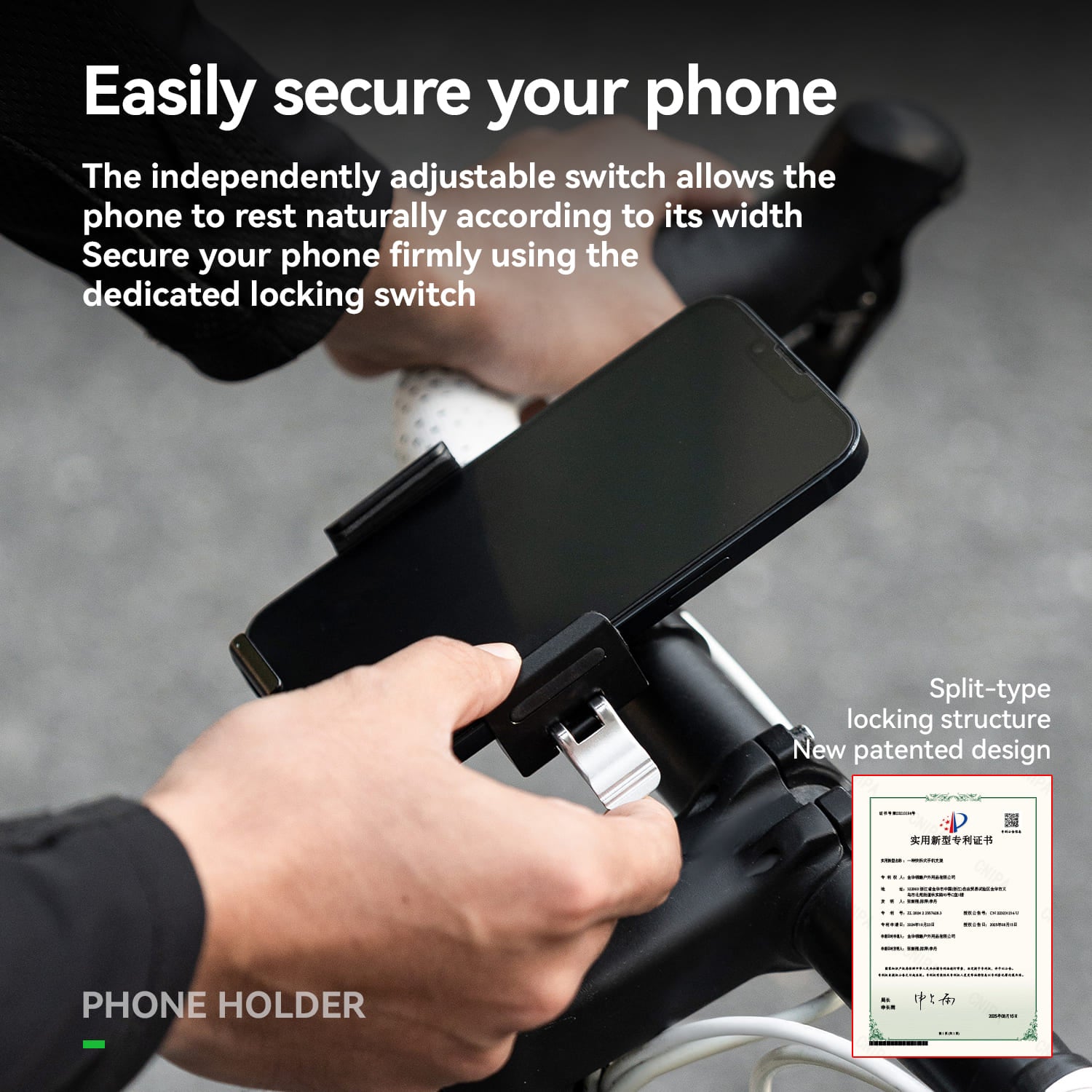 ROCKBROS Lightweight Quick-Release Aluminum Bike Phone Mount With Adjustable Clamp and Anti-Slip Design