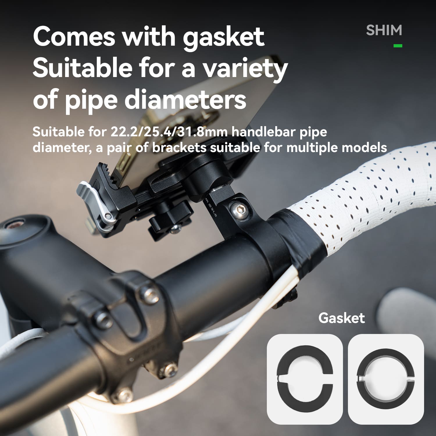 ROCKBROS Lightweight Quick-Release Aluminum Bike Phone Mount With Adjustable Clamp and Anti-Slip Design