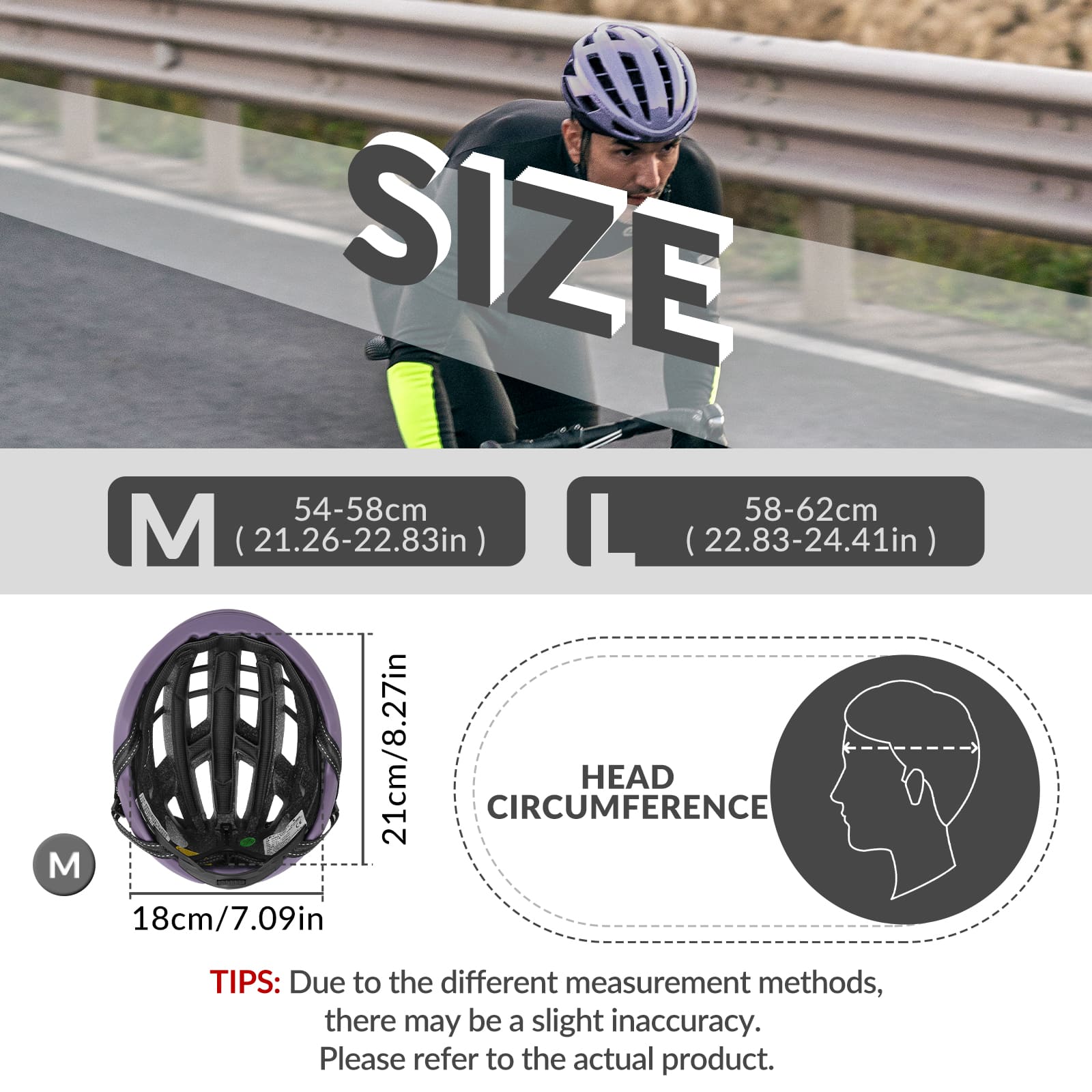 ROCKBROS LK-11 Anquetil lightweight road and MTB bike helmet with aerodynamic design and all-in-one molded shell for cycling safety
#Color_Purple