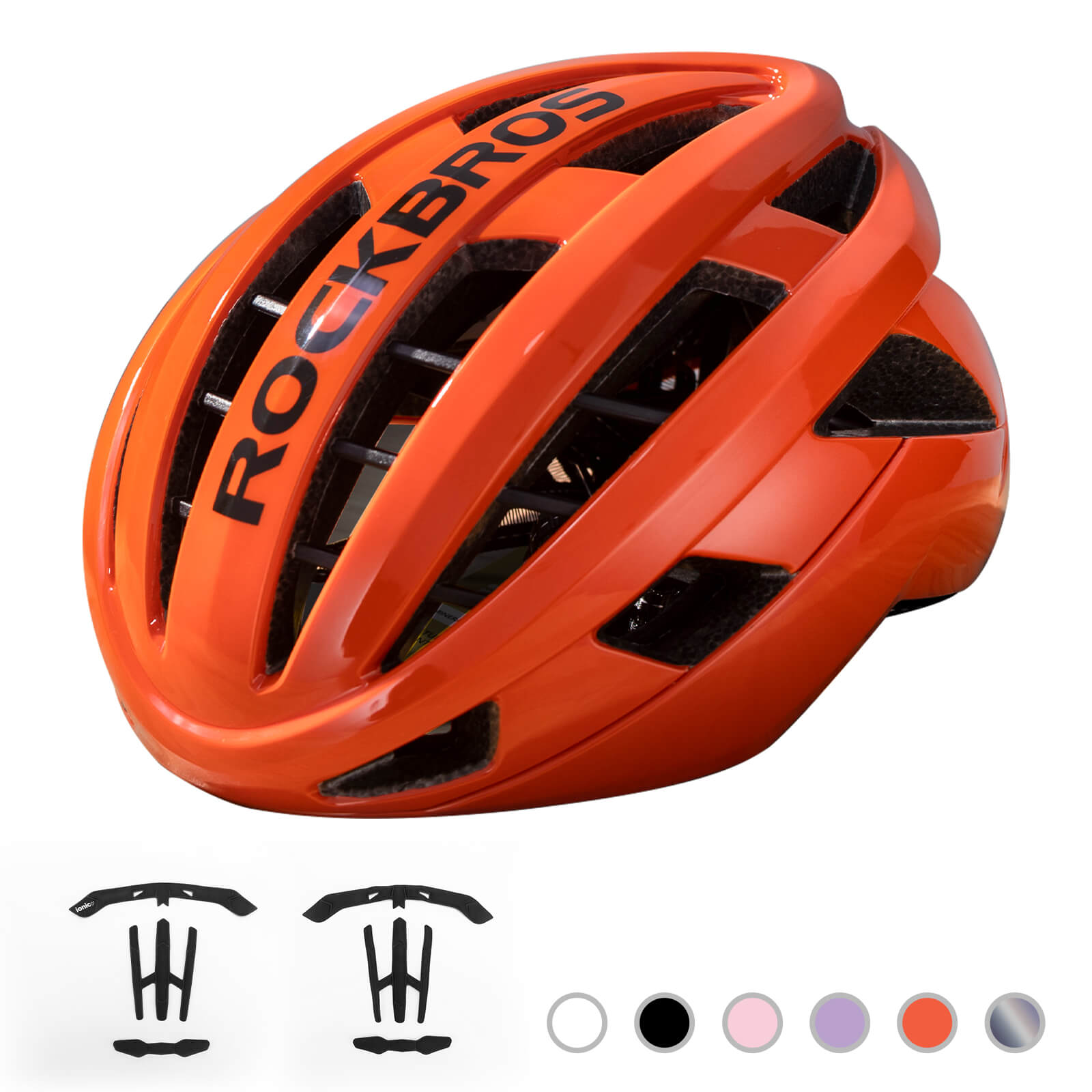 ROCKBROS LK-11 Anquetil lightweight road and MTB bike helmet with aerodynamic design and all-in-one molded shell for cycling safety
#Color_Orange