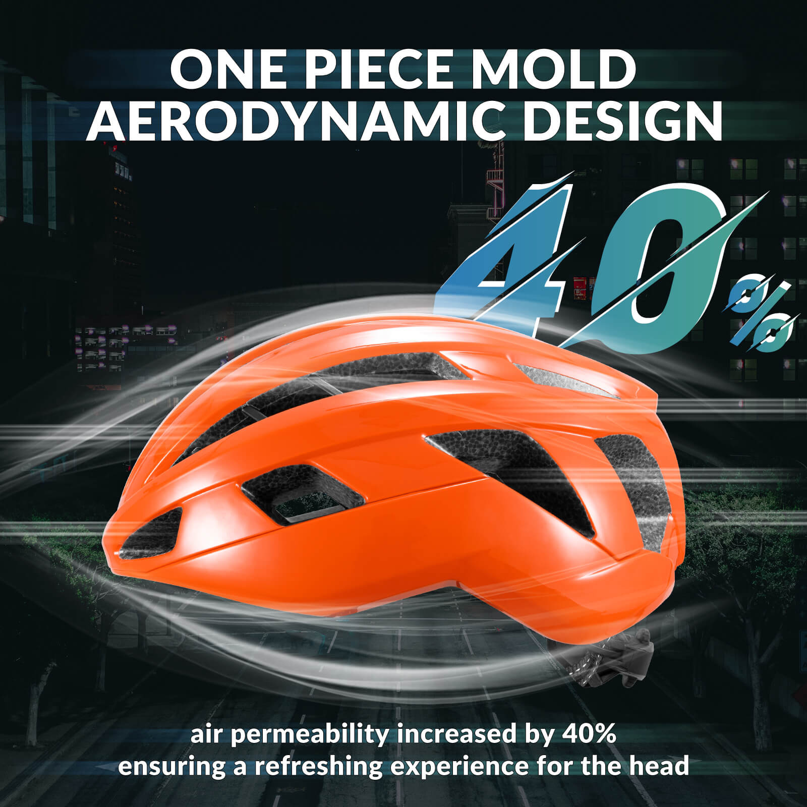 ROCKBROS LK-11 Anquetil lightweight road and MTB bike helmet with aerodynamic design and all-in-one molded shell for cycling safety
#Color_Orange