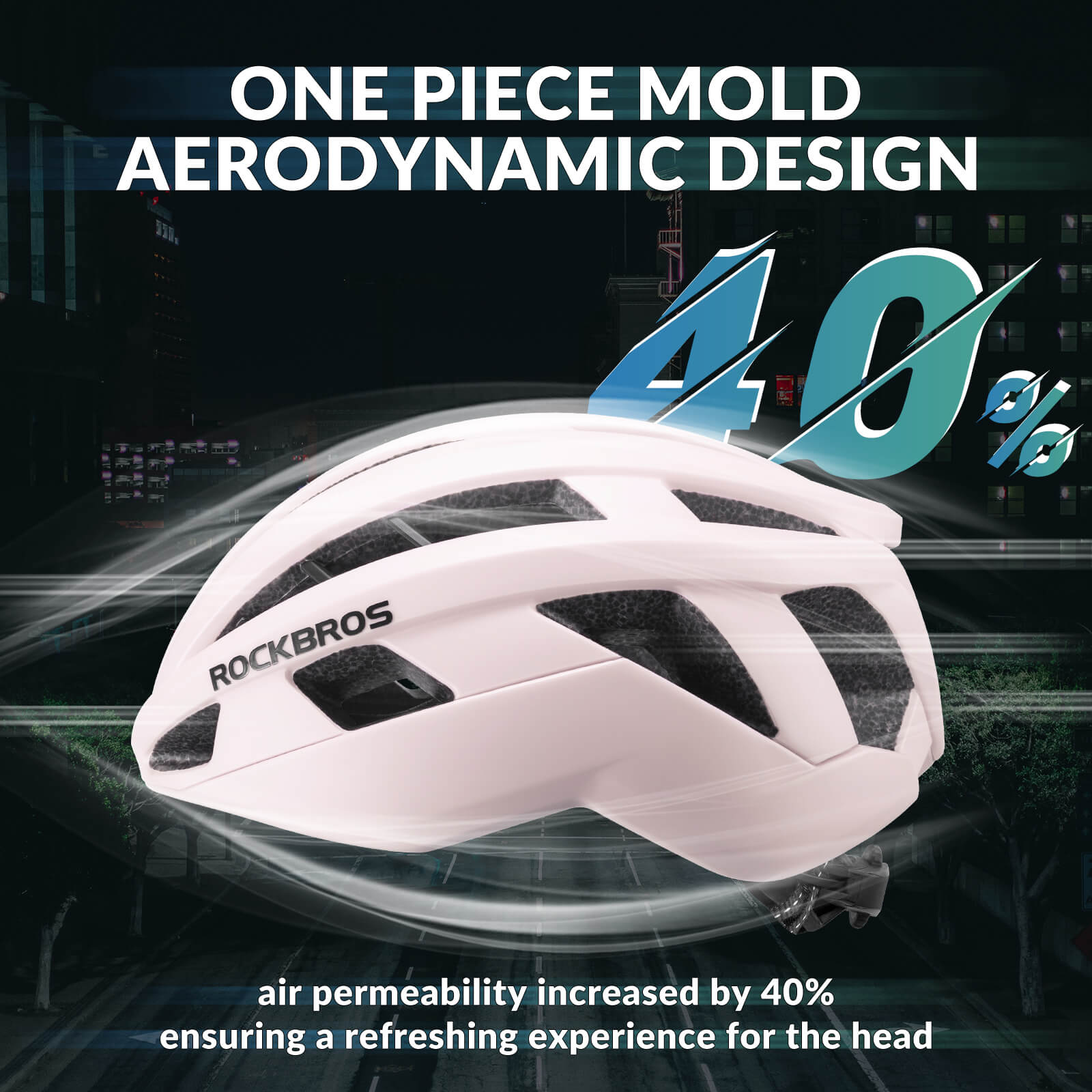 ROCKBROS LK-11 Anquetil lightweight road and MTB bike helmet with aerodynamic design and all-in-one molded shell for cycling safety
#Color_Pink