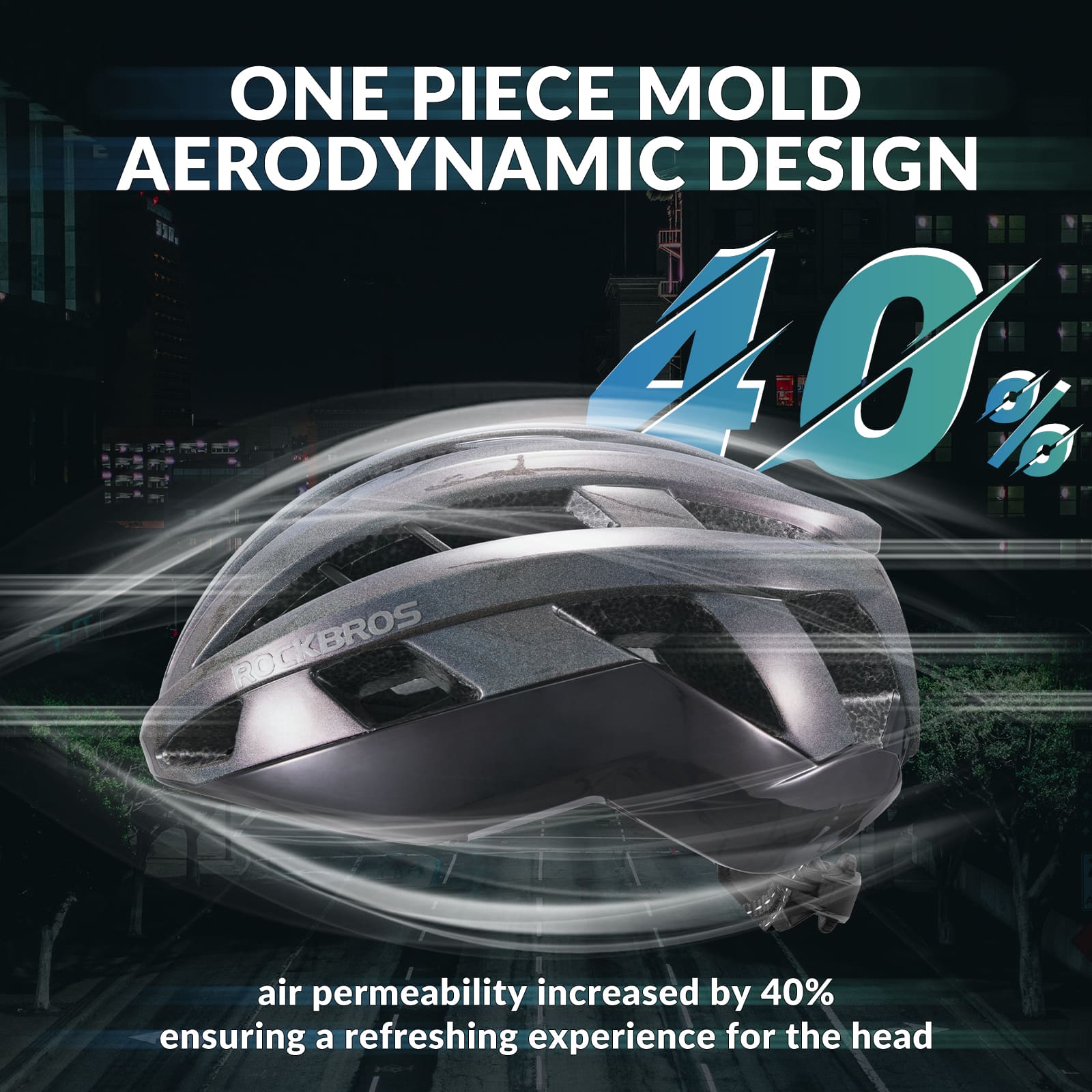 ROCKBROS LK-11 Anquetil lightweight road and MTB bike helmet with aerodynamic design and all-in-one molded shell for cycling safety
#Color_Titanium