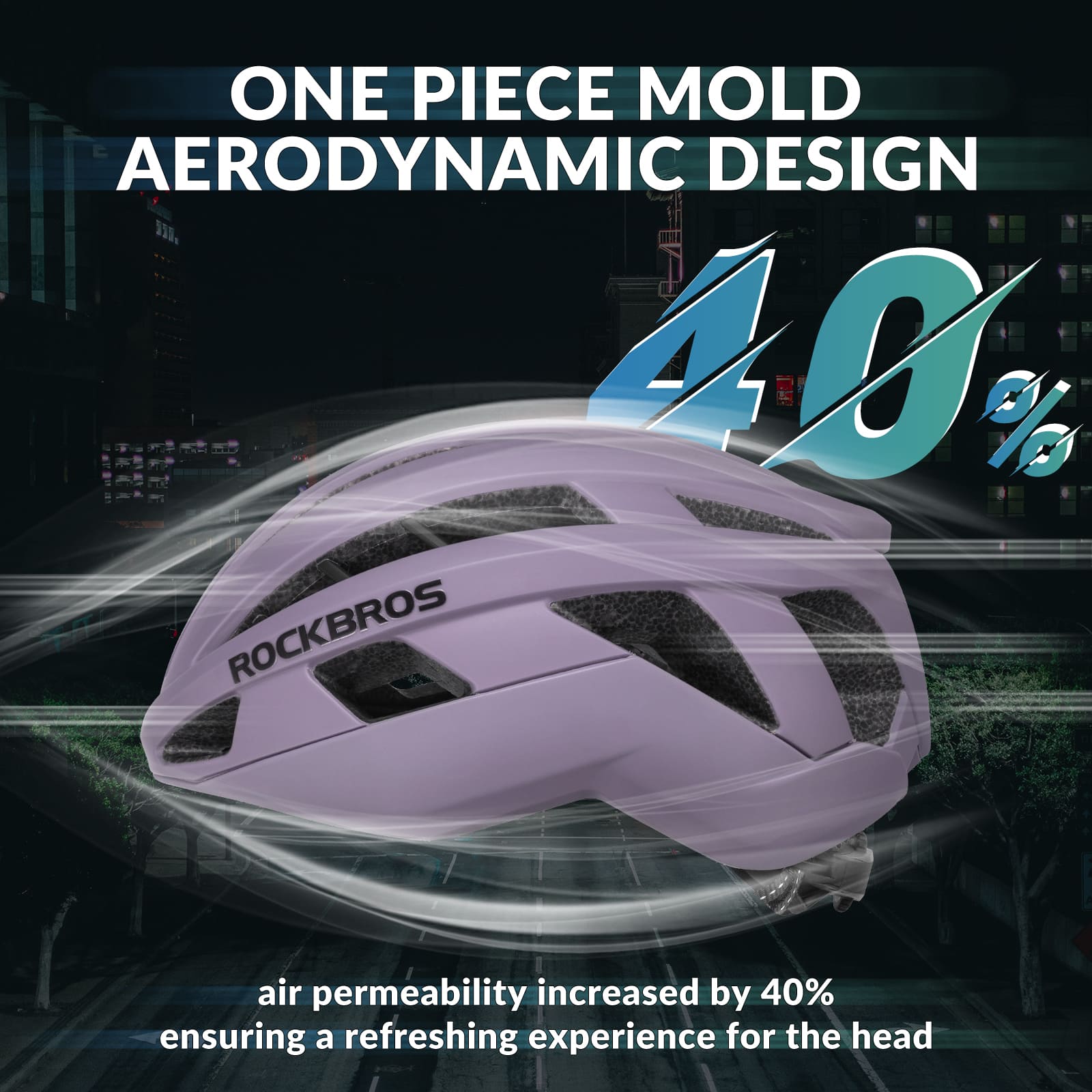 ROCKBROS LK-11 Anquetil lightweight road and MTB bike helmet with aerodynamic design and all-in-one molded shell for cycling safety
#Color_Purple