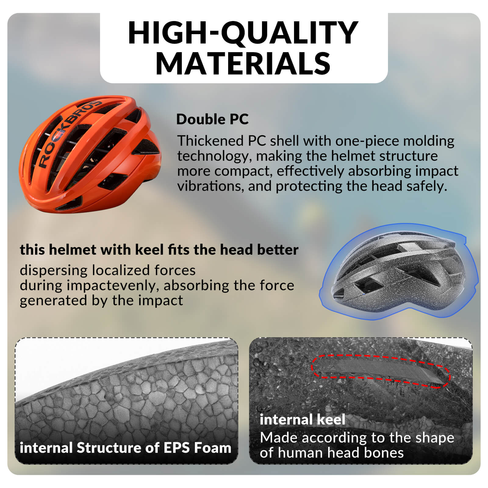 ROCKBROS LK-11 Anquetil lightweight road and MTB bike helmet with aerodynamic design and all-in-one molded shell for cycling safety
#Color_Orange
