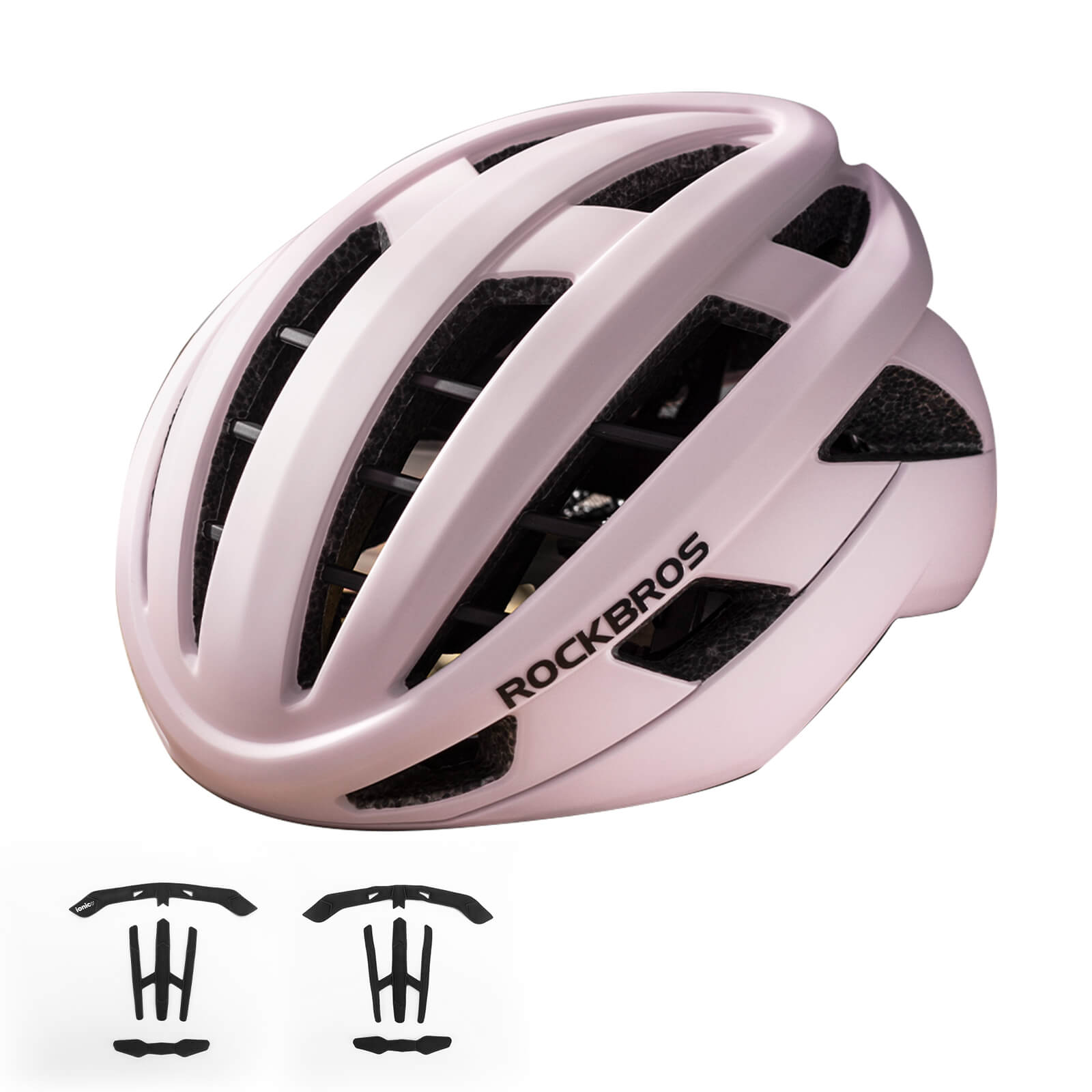 ROCKBROS LK-11 Anquetil lightweight road and MTB bike helmet with aerodynamic design and all-in-one molded shell for cycling safety
#Color_Pink