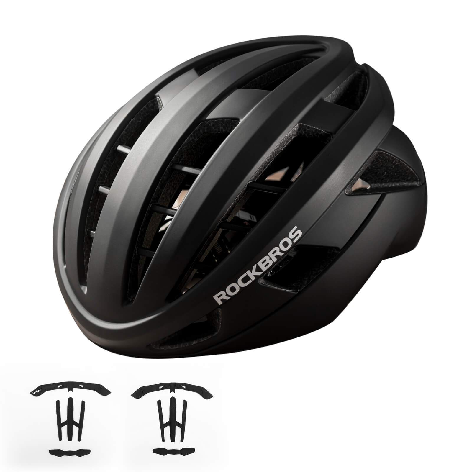 ROCKBROS LK-11 Anquetil lightweight road and MTB bike helmet with aerodynamic design and all-in-one molded shell for cycling safety
#Color_Black