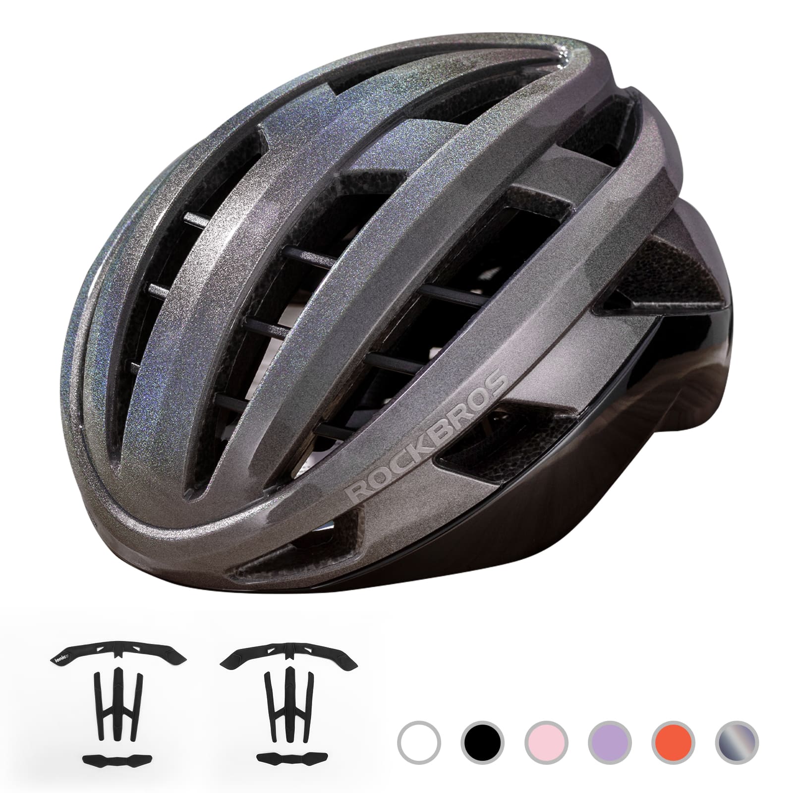 ROCKBROS LK-11 Anquetil lightweight road and MTB bike helmet with aerodynamic design and all-in-one molded shell for cycling safety
#Color_Titanium