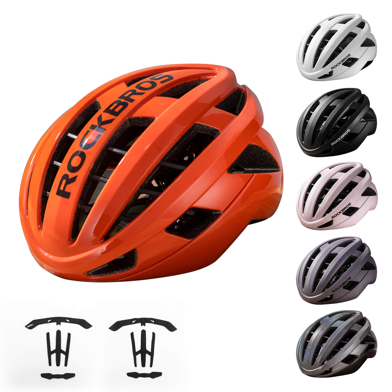 ROCKBROS LK-11 Anquetil lightweight road and MTB bike helmet with aerodynamic design and all-in-one molded shell for cycling safety
#Color_Orange