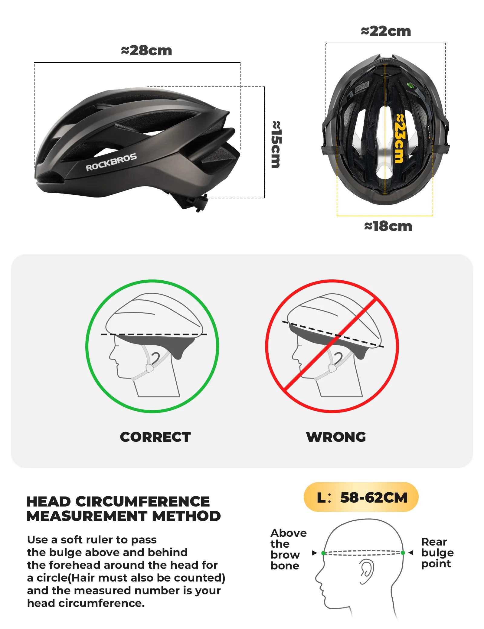 ROCKBROS LK-69 Lightweight Bike Helmet for Road and Commuter Cycling