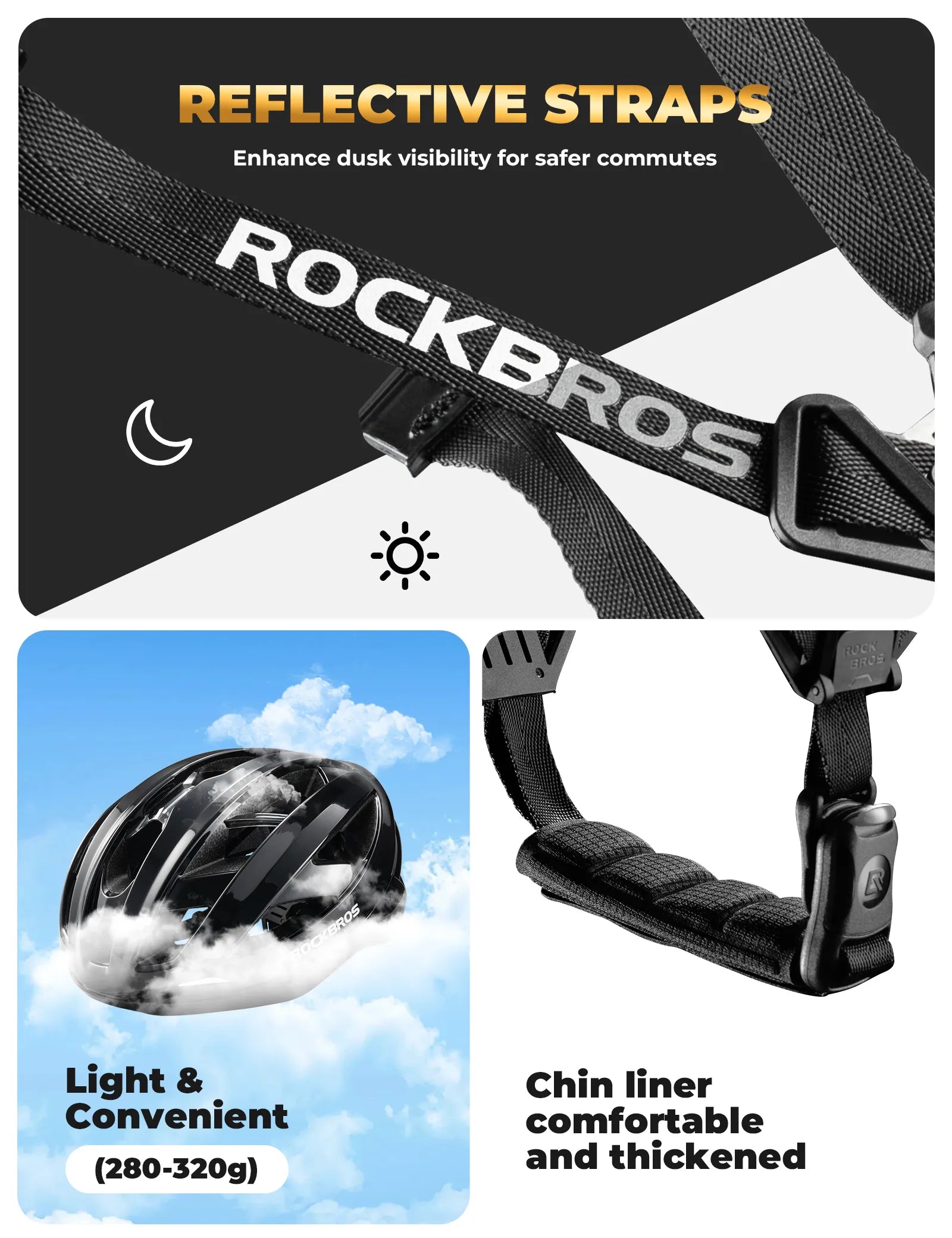 ROCKBROS LK-69 Lightweight Bike Helmet for Road and Commuter Cycling