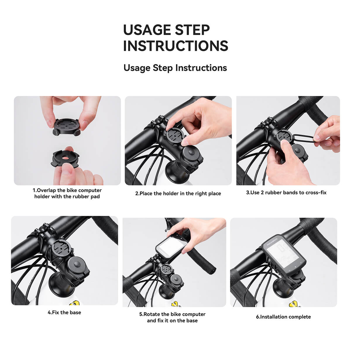 Installing the ROCKBROS M1 Pro smart bike computer on a bicycle handlebar