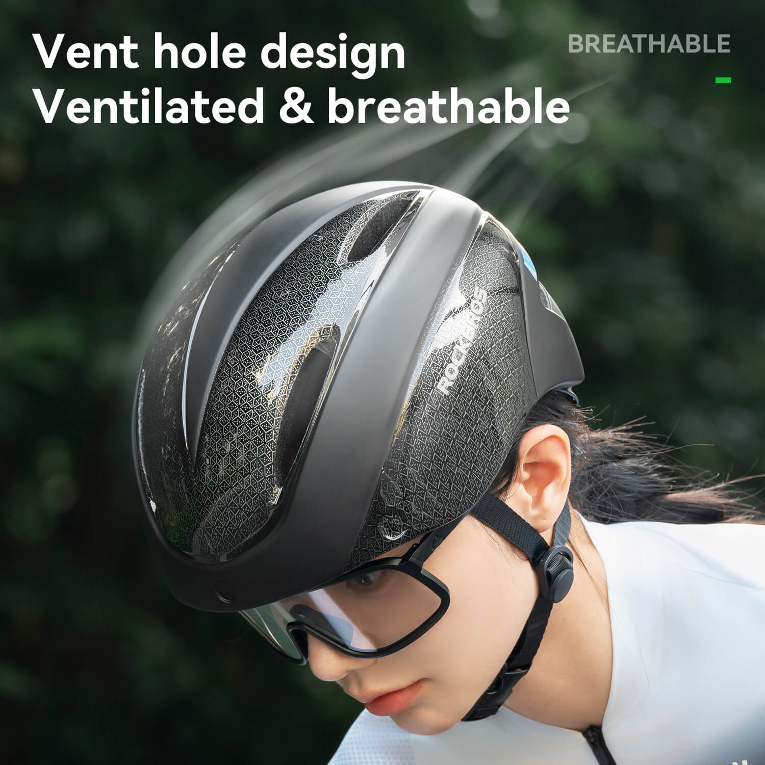 ROCKBROS Magnetic Goggles Bike Helmet with EPS foam and rear light mount for cycling