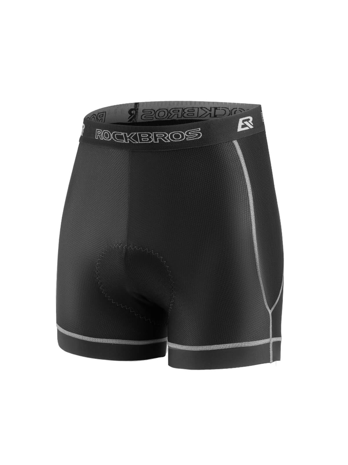 ROCKBROS Men's 3D Padded Cycling Underwear Liner Shorts with Breathable Fabric
#Color_Black