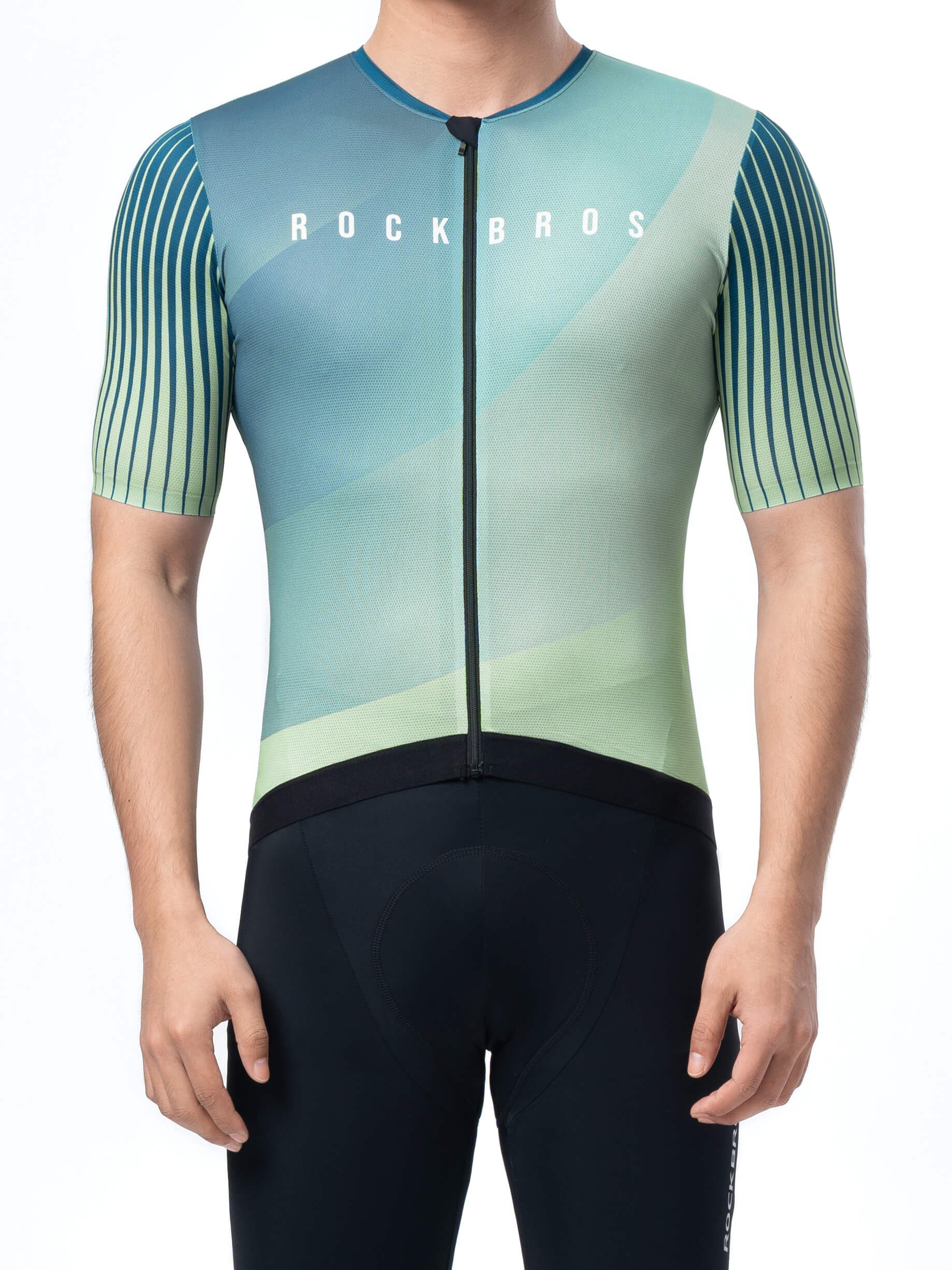 ROCKBROS Men's Birds & Flowers Short-Sleeve Cycling Jersey – Lightweight, Breathable, Moisture-Wicking Summer Bike Shirt
#Color_Green