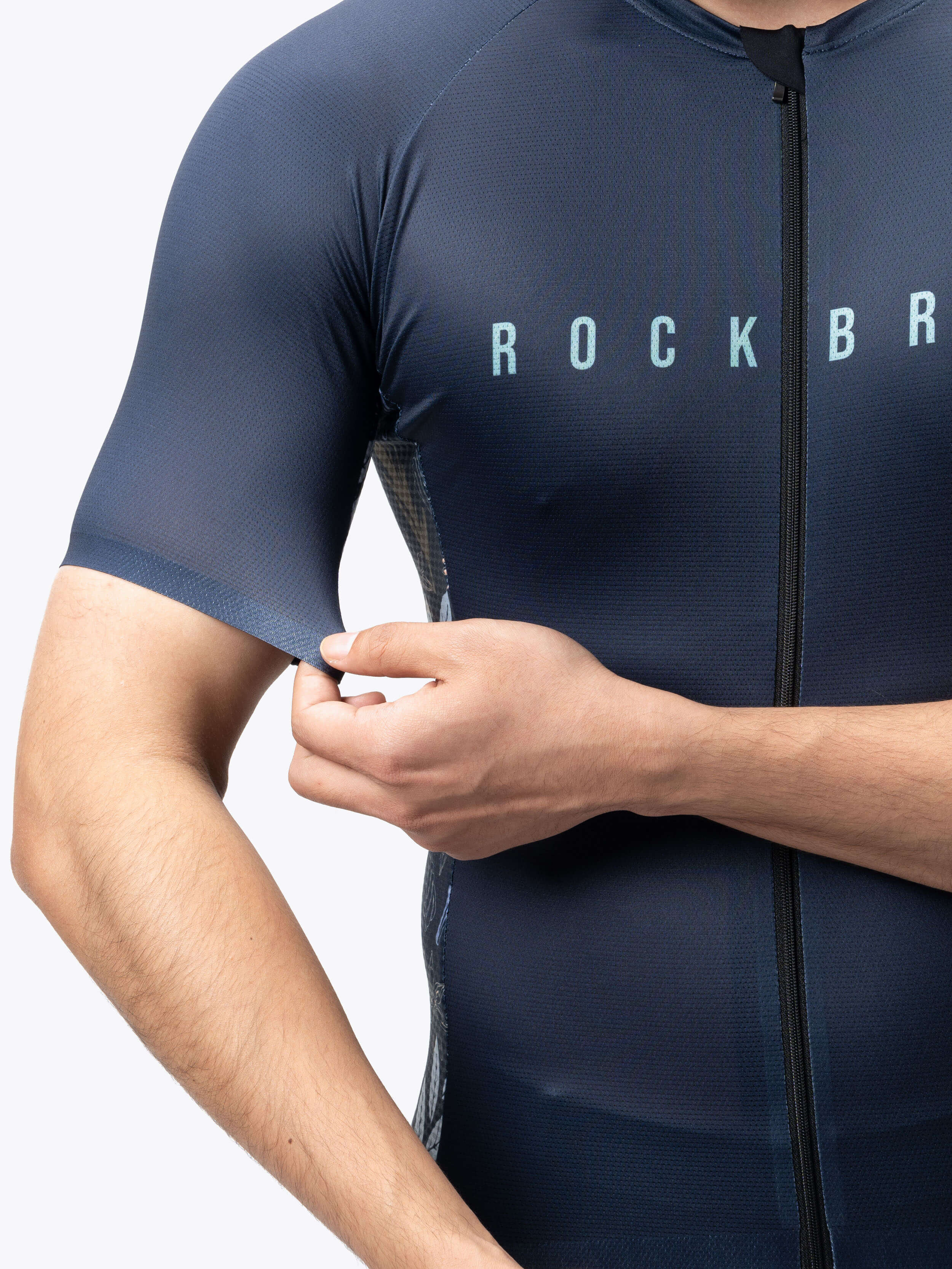 ROCKBROS Men's Birds & Flowers Short-Sleeve Cycling Jersey – Lightweight, Breathable, Moisture-Wicking Summer Bike Shirt
#Color_Blue
